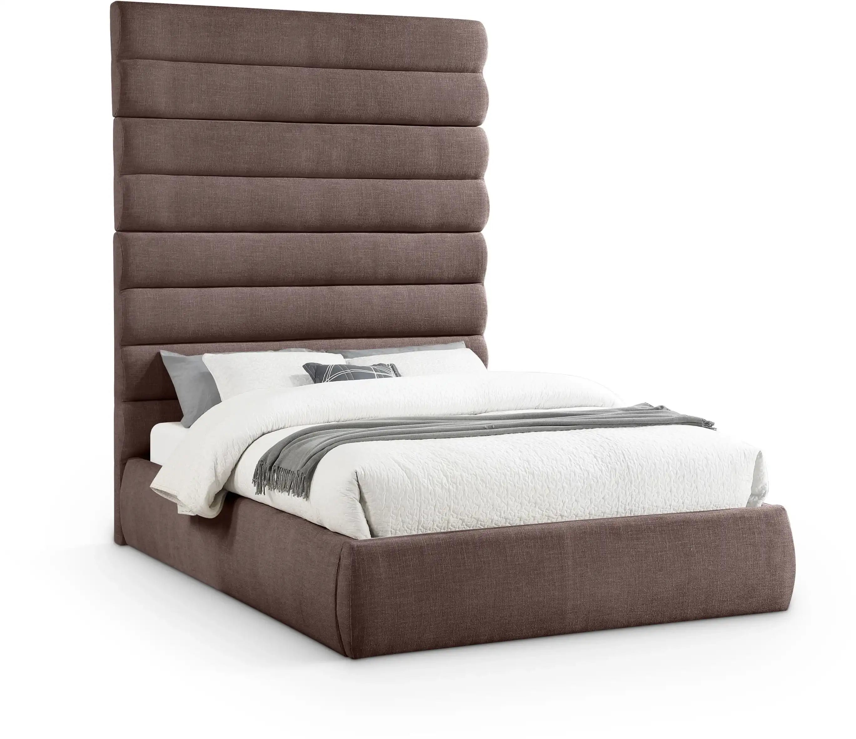 Adam - Linen Fabric Bed With 89" Headboard - Best Buy Furniture