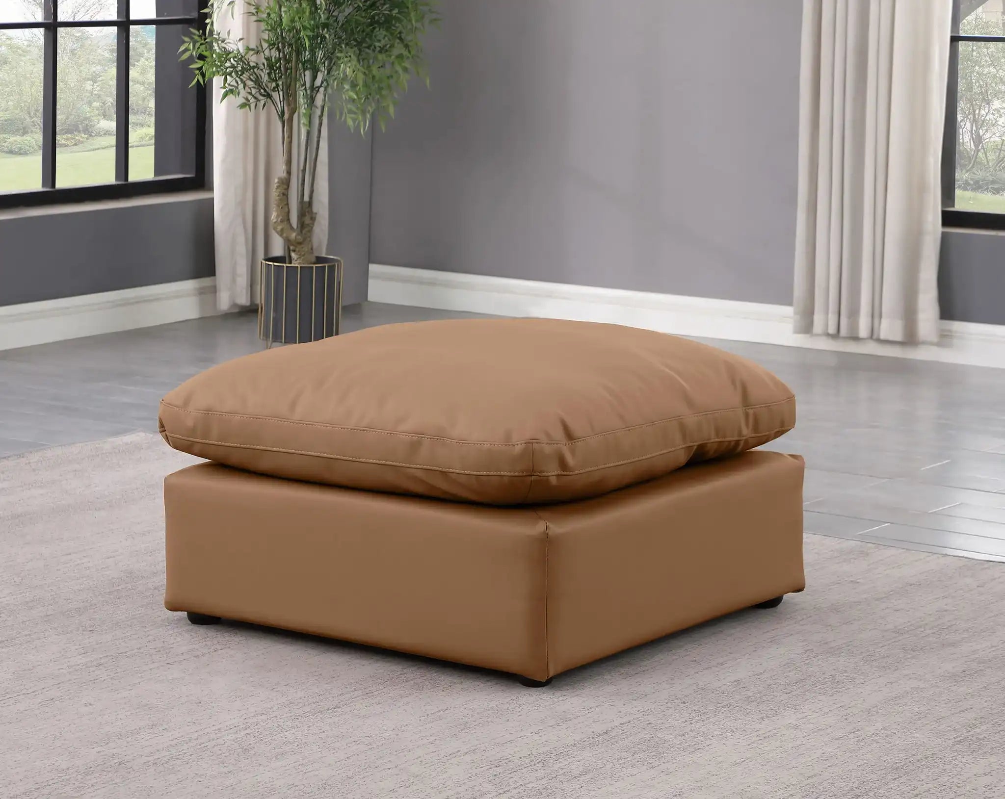 Indulge - Faux Leather Ottoman