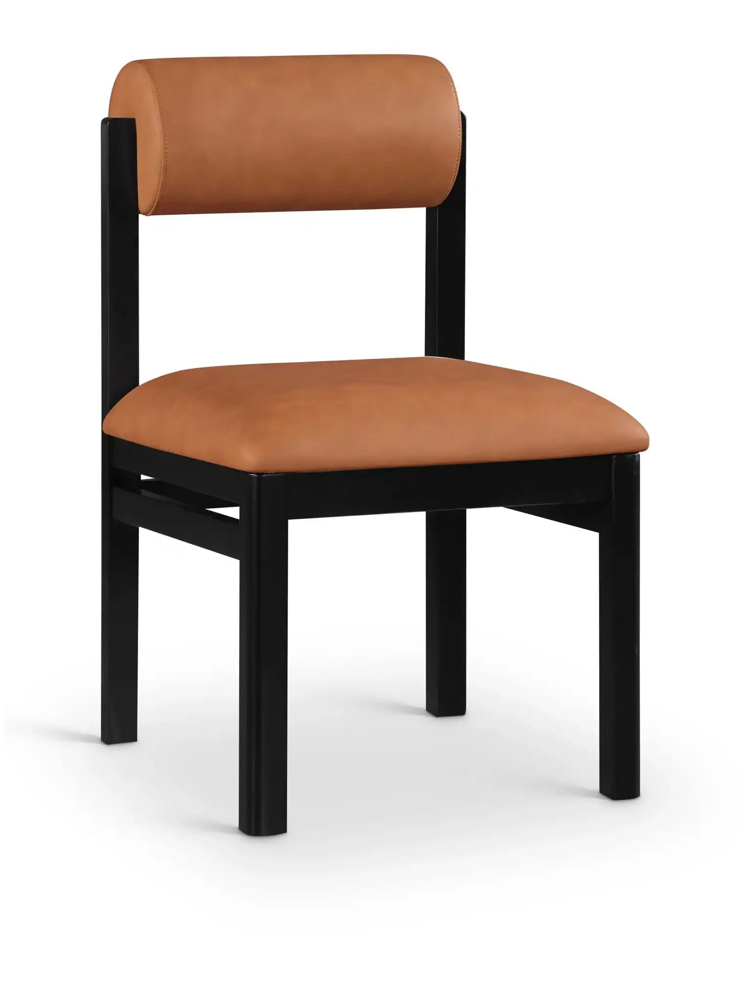 Roundhill - Faux Leather Dining Chair (Set of 2) - Black Frame - Best Buy Furniture