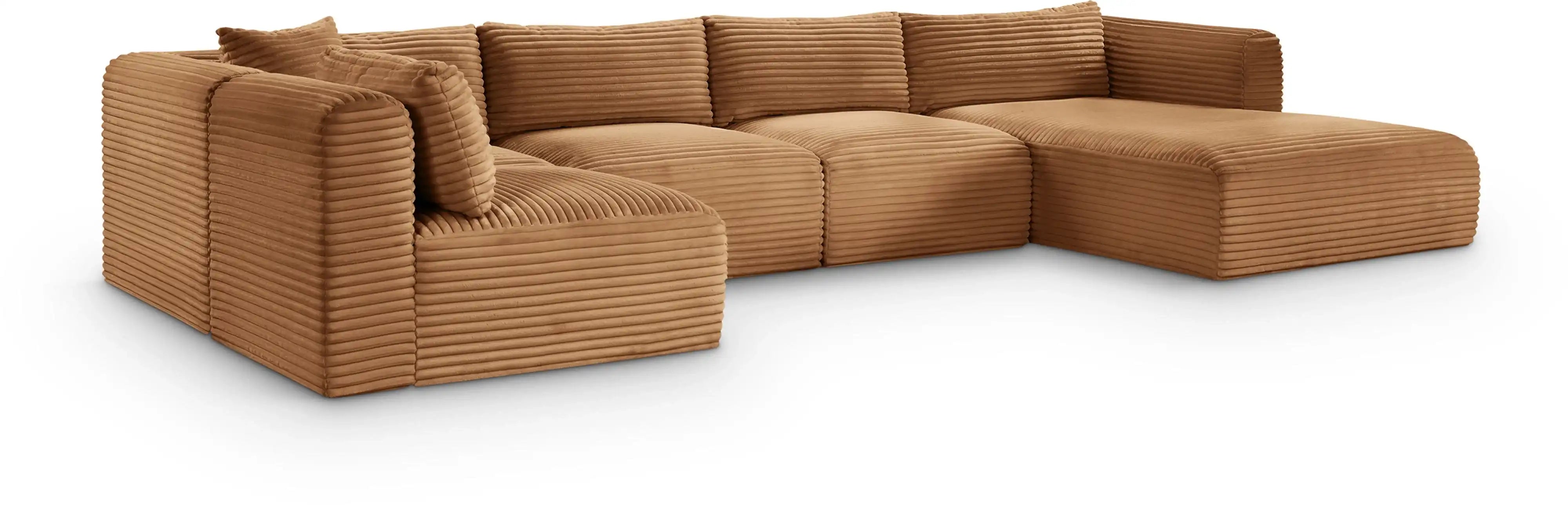 Shaggy - Fabric 5 Piece Modular U-Shaped Sectional - Best Buy Furniture