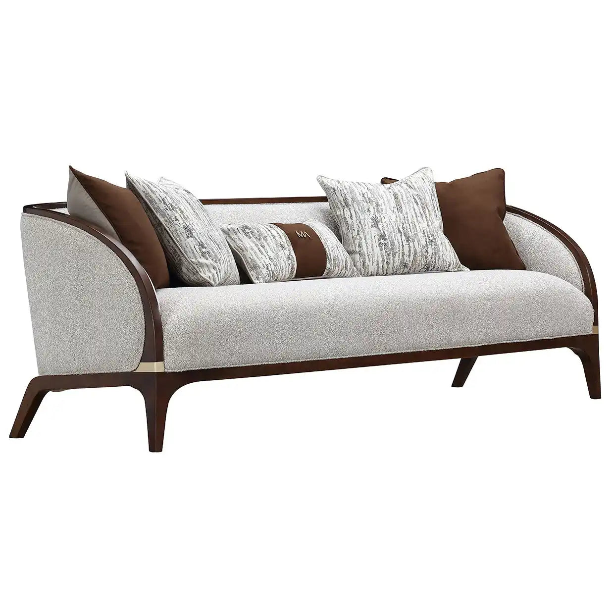 Houston - Sofa - Pebble / Walnut - Best Buy Furniture