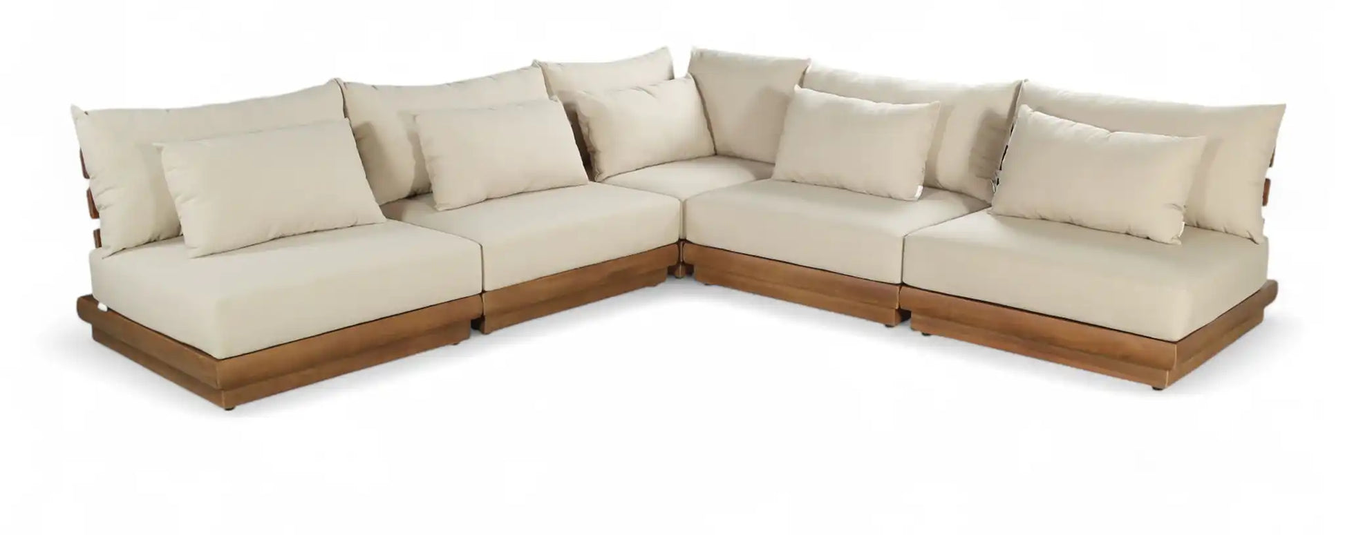 Mirella - 5 Piece Water Resistant Fabric Upholstered Outdoor Patio Modular Sectional - Best Buy Furniture