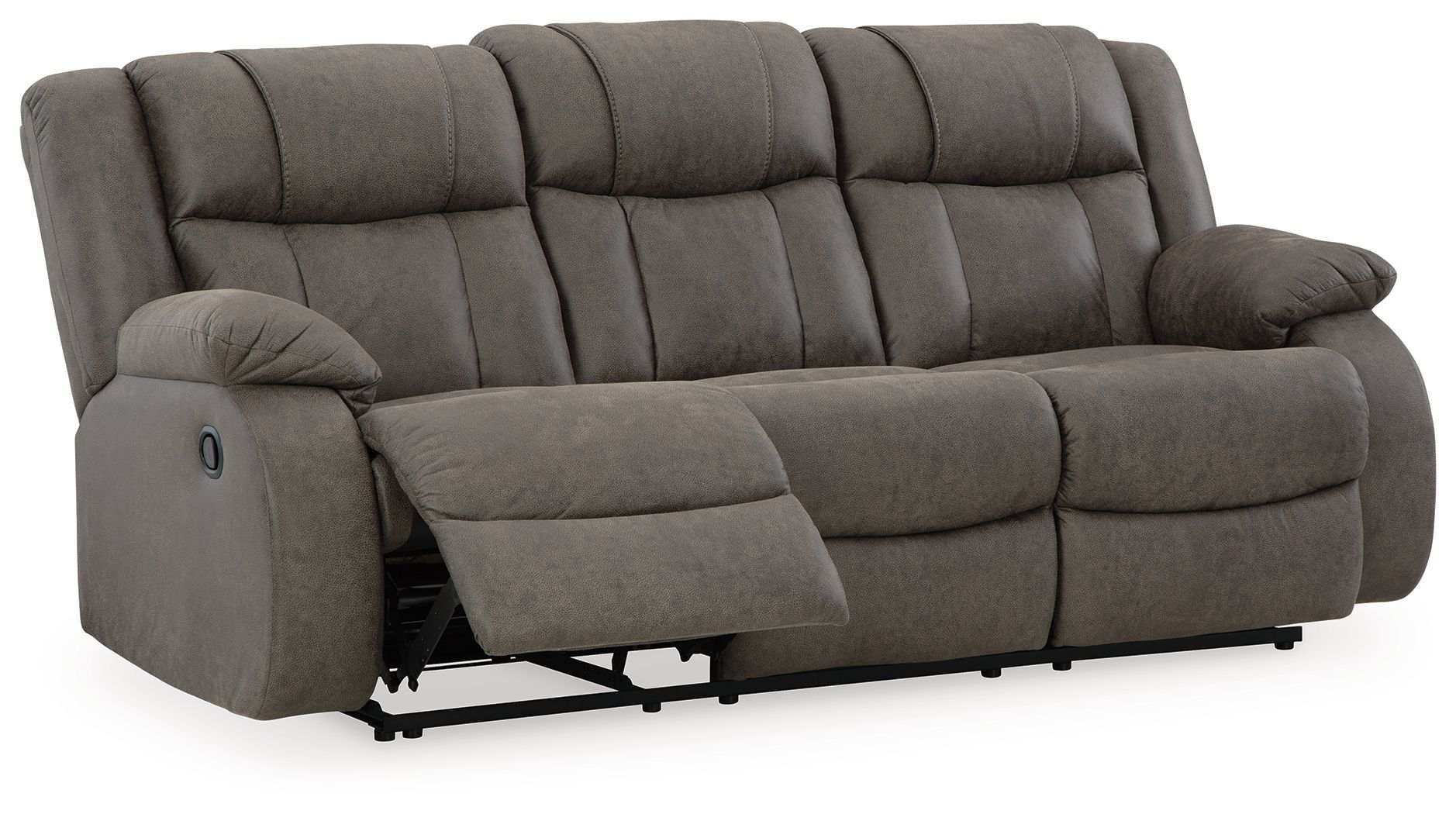 First Base - Reclining Sofa - Gunmetal - Best Buy Furniture