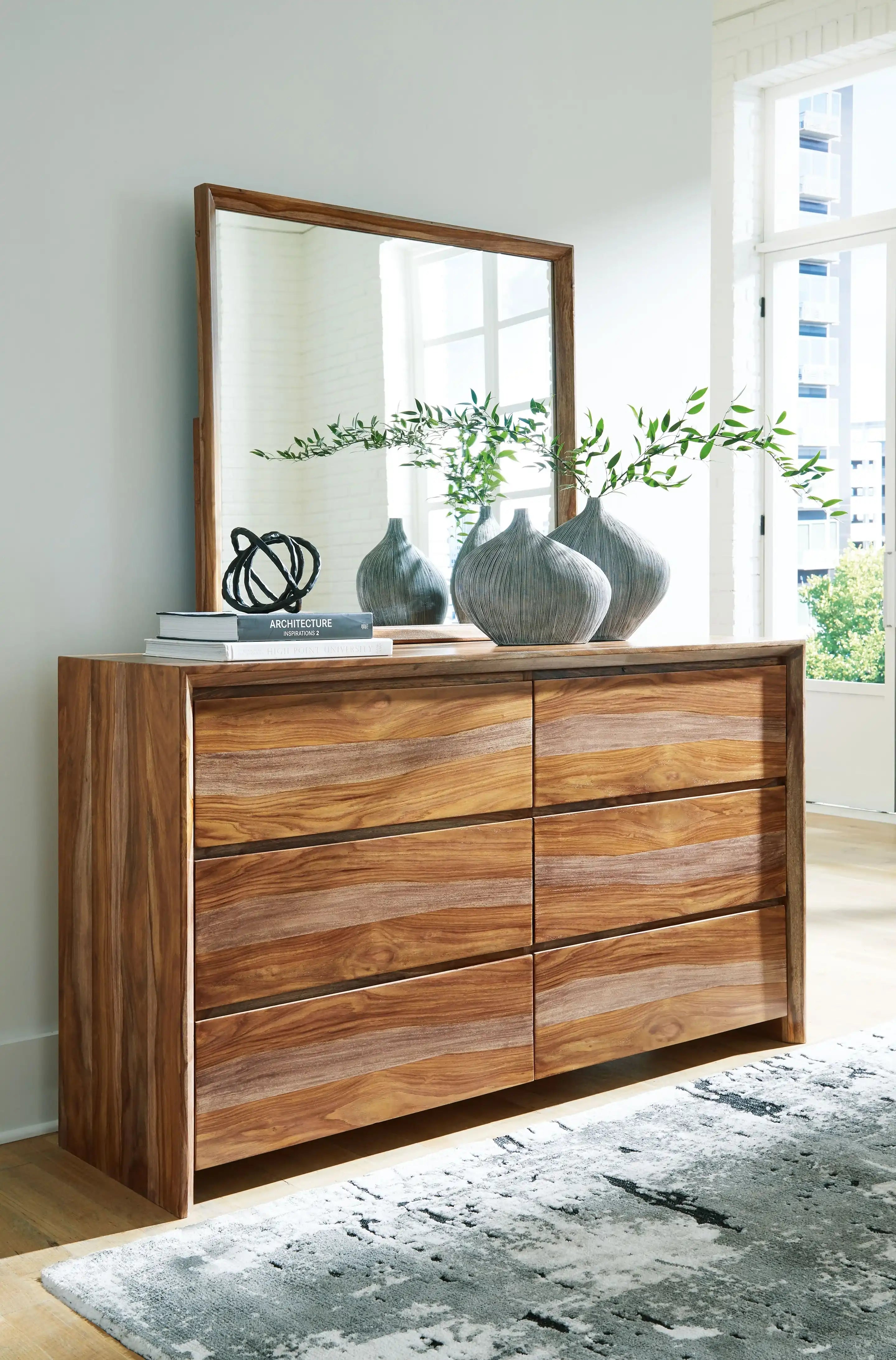 Dressonni - Dresser And Mirror - Brown - Best Buy Furniture