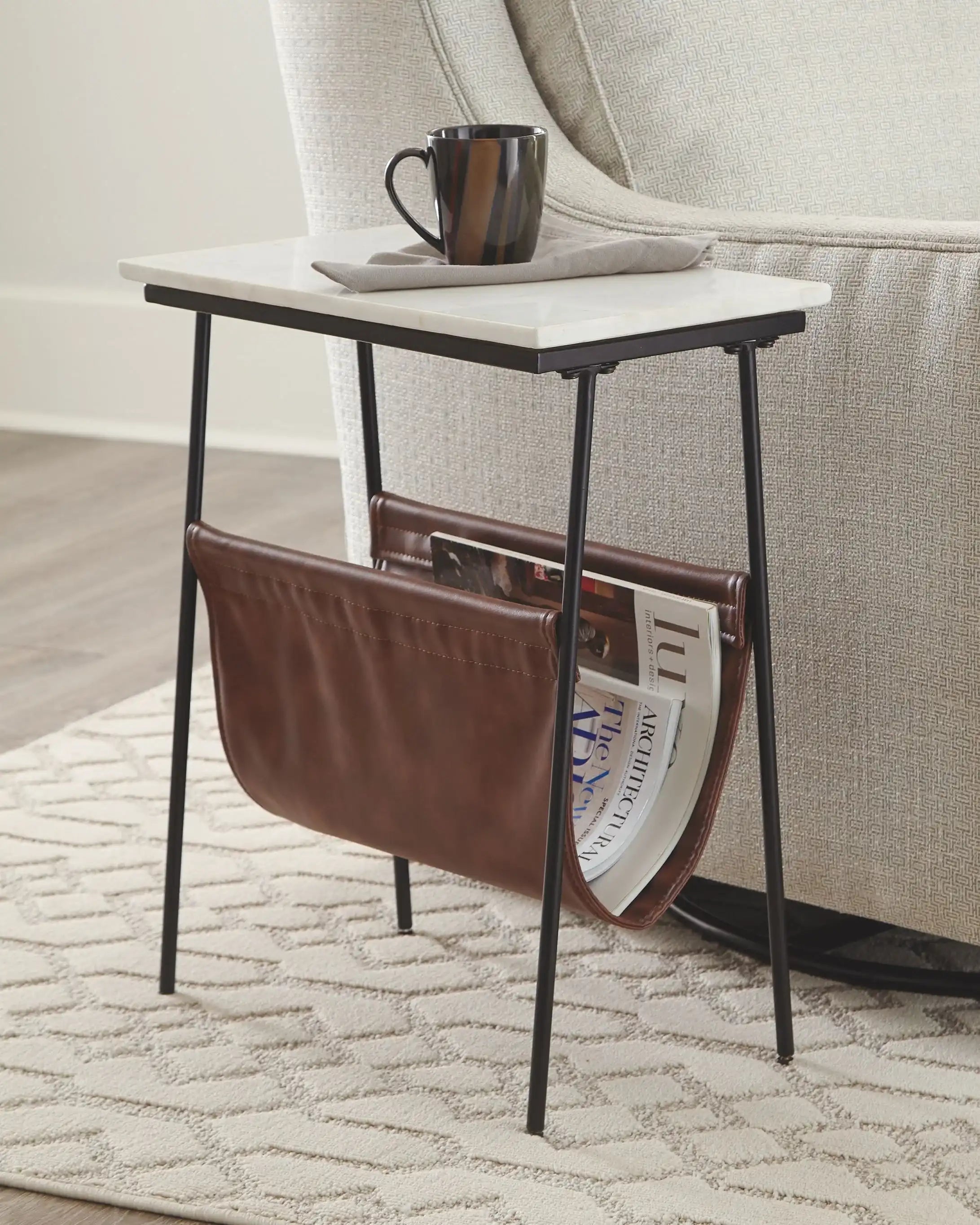 Etanbury - Accent Table - Brown / Black / White - Best Buy Furniture