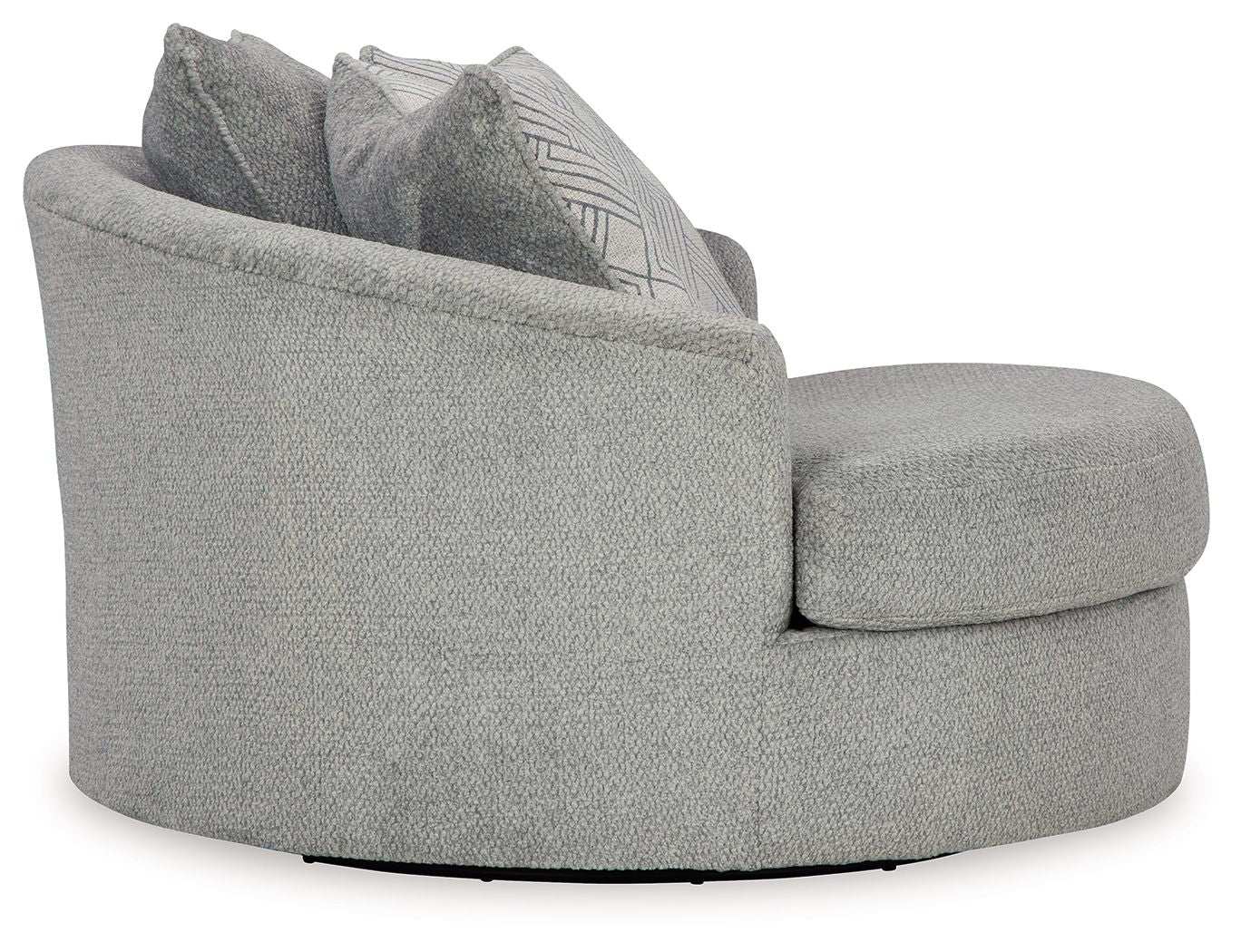 Casselbury - Oversized Swivel Accent Chair - Cement - Best Buy Furniture