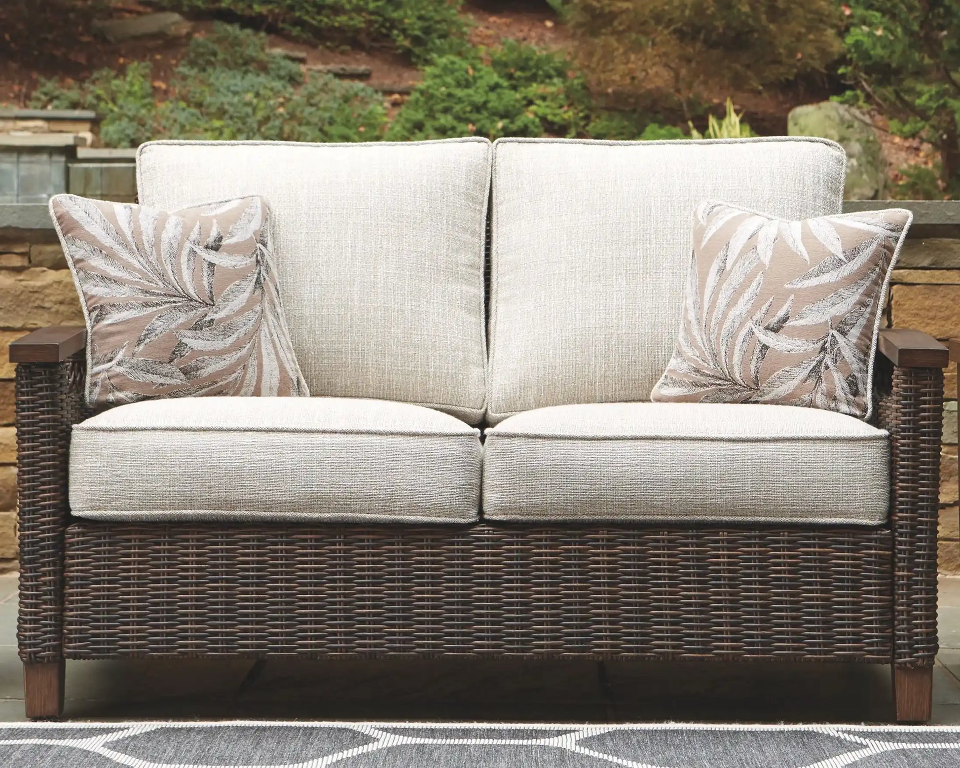 Paradise Trail - Loveseat w/Cushion - Medium Brown - Best Buy Furniture