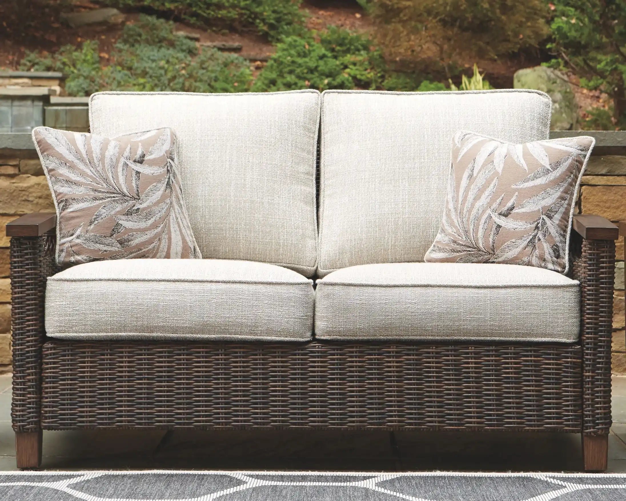 Paradise Trail - Loveseat w/Cushion - Medium Brown - Best Buy Furniture