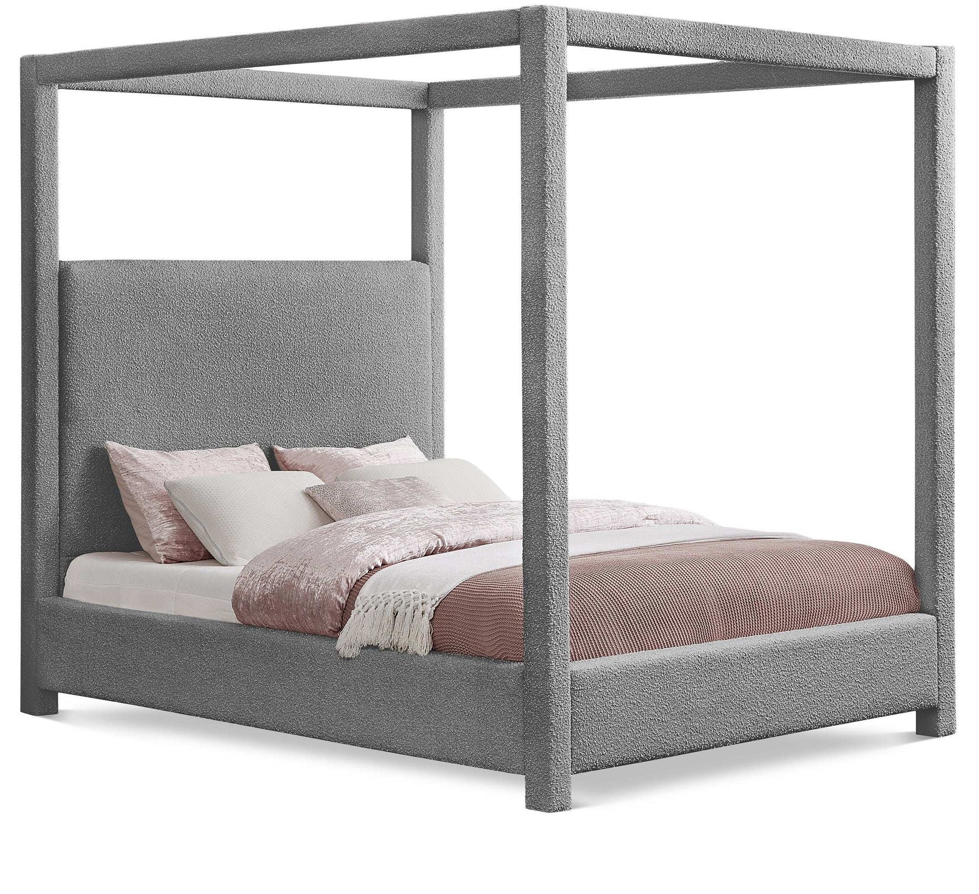 Eden - Boucle Fabric Upholstered Bed - Best Buy Furniture