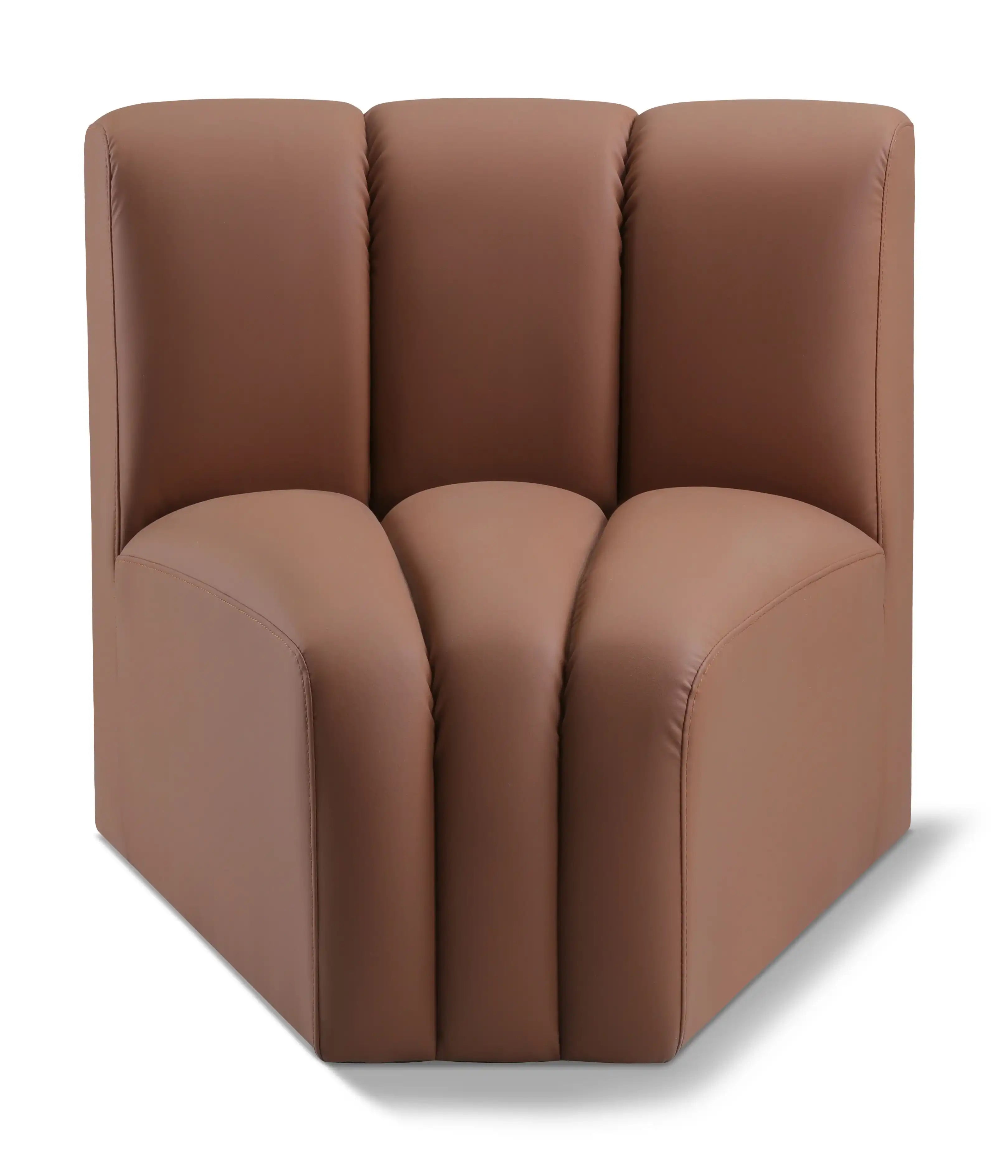 Arc - Faux Leather Curved Corner Chair - Best Buy Furniture