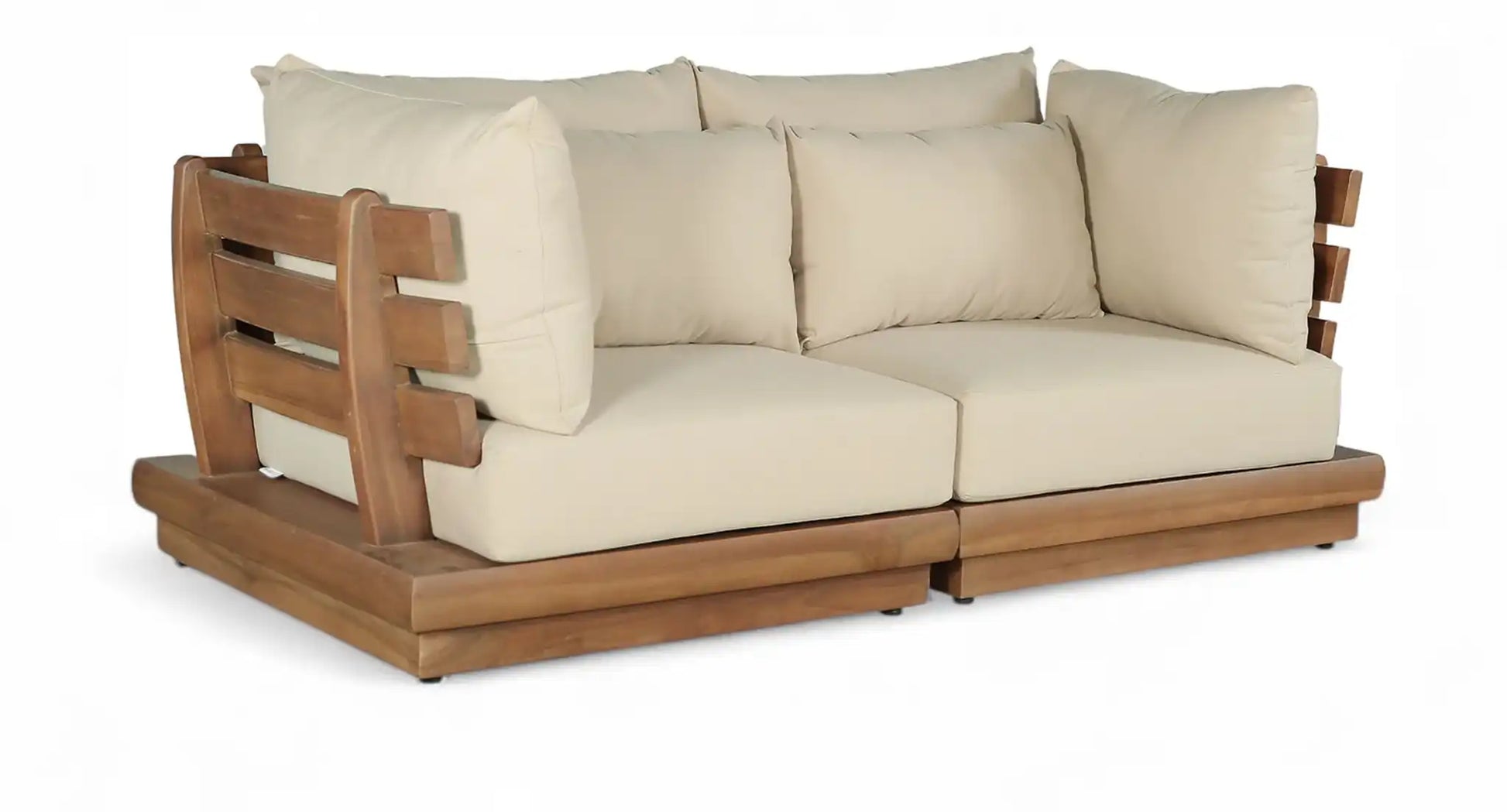 Mirella - 2 Piece Water Resistant Fabric 76" Upholstered Outdoor Patio Modular Loveseat - Best Buy Furniture