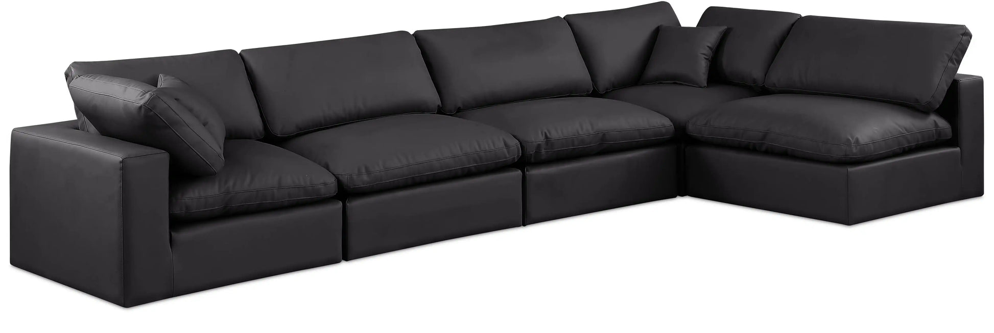 Comfy - 5 Piece Faux Leather Modular Sectional - Best Buy Furniture
