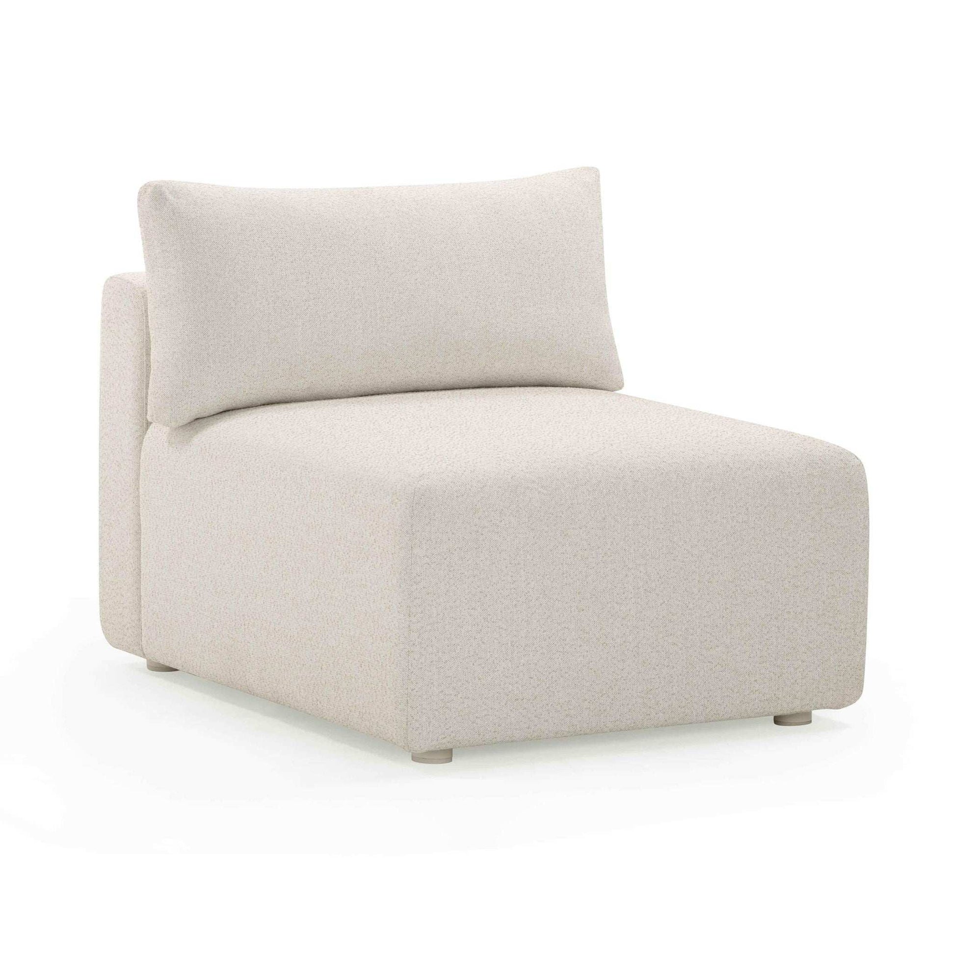 Hangover - Outdoor Modular Armless Chair - Cream - Best Buy Furniture