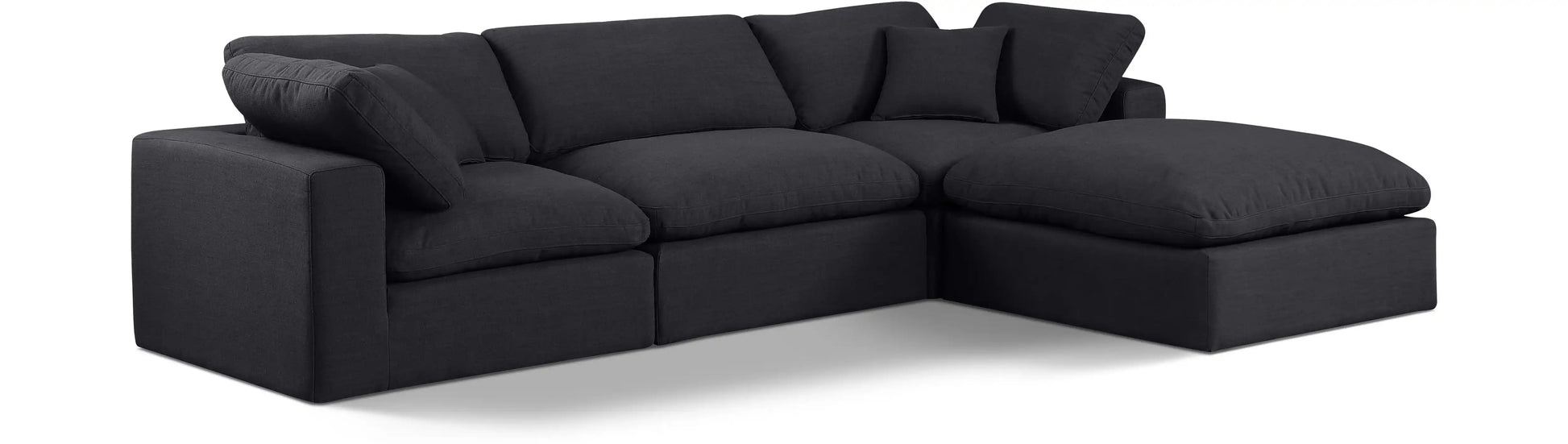 Comfy - 4 Piece Linen Fabric Modular Sectional With Chaise - Best Buy Furniture