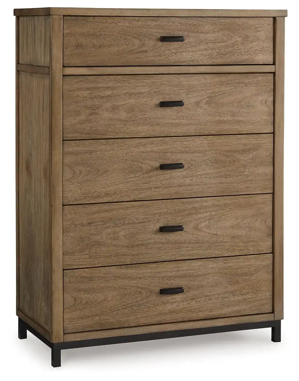 Tomtyn - Five Drawer Chest - Light Brown - Best Buy Furniture