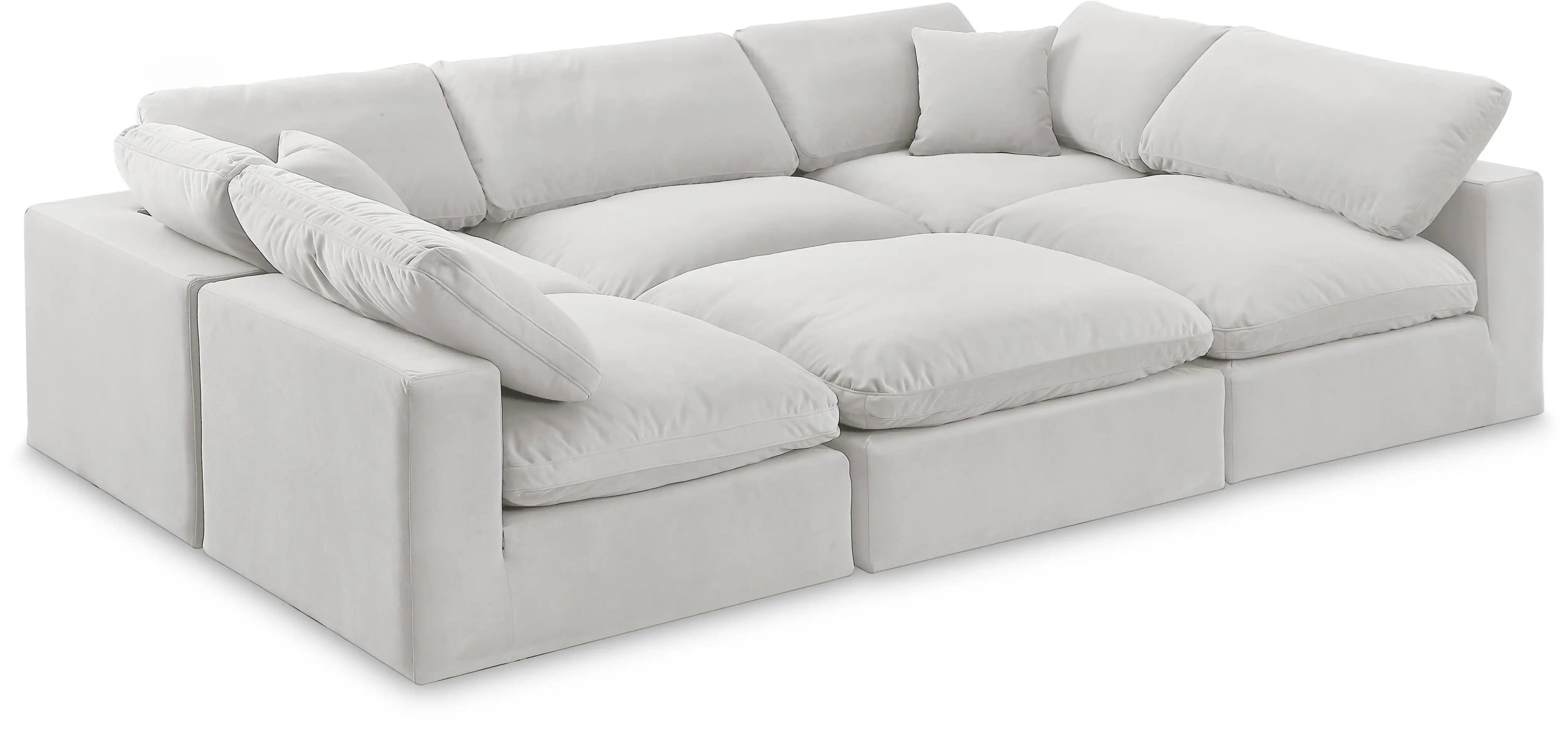 Comfy - 6 Piece Velvet Sectional - Best Buy Furniture