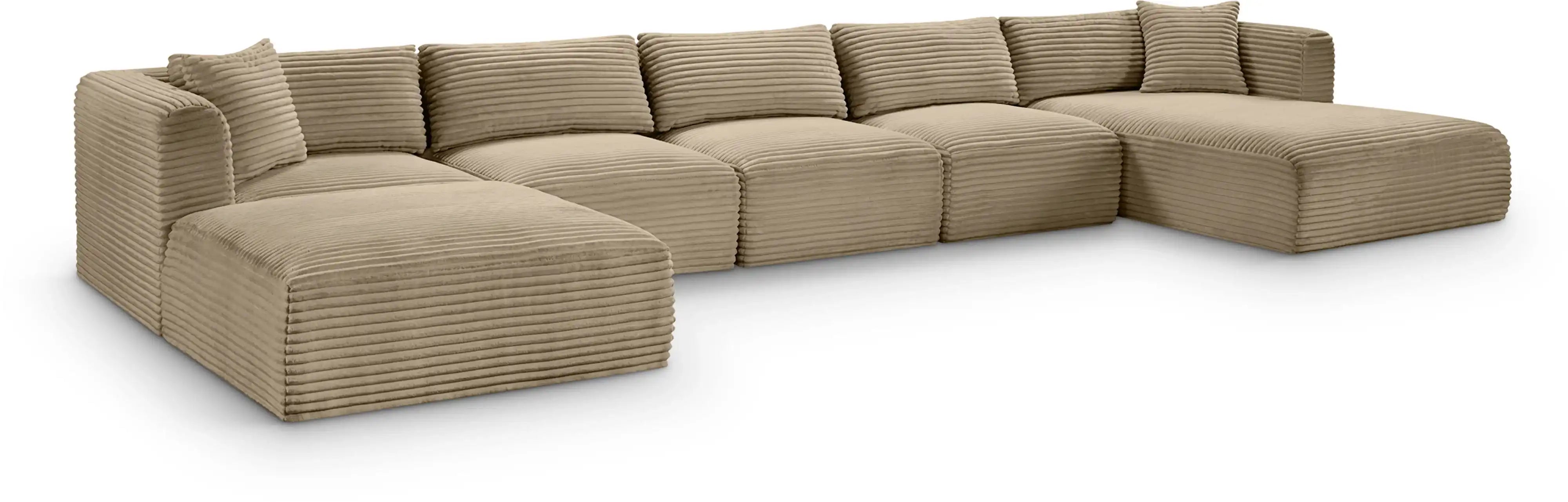 Shaggy - Fabric 6 Piece Modular Sectional With Chaise And Ottoman - Best Buy Furniture