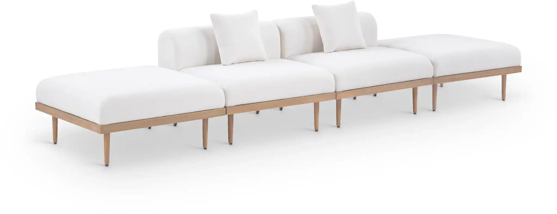 Laguna - 4 Piece 142" Outdoor Patio Armless Modular Sofa With 2 Backless Seats - Best Buy Furniture
