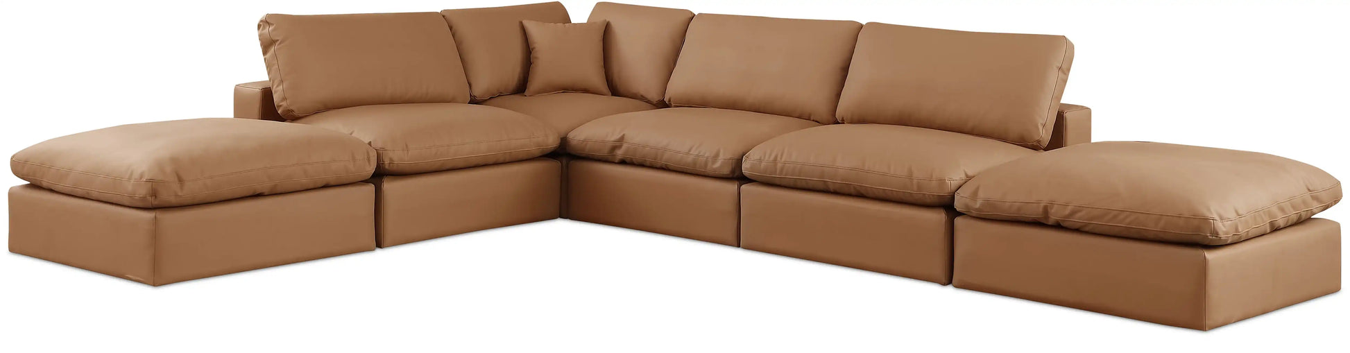Comfy - 6 Piece Faux Leather Modular Sectional - Best Buy Furniture