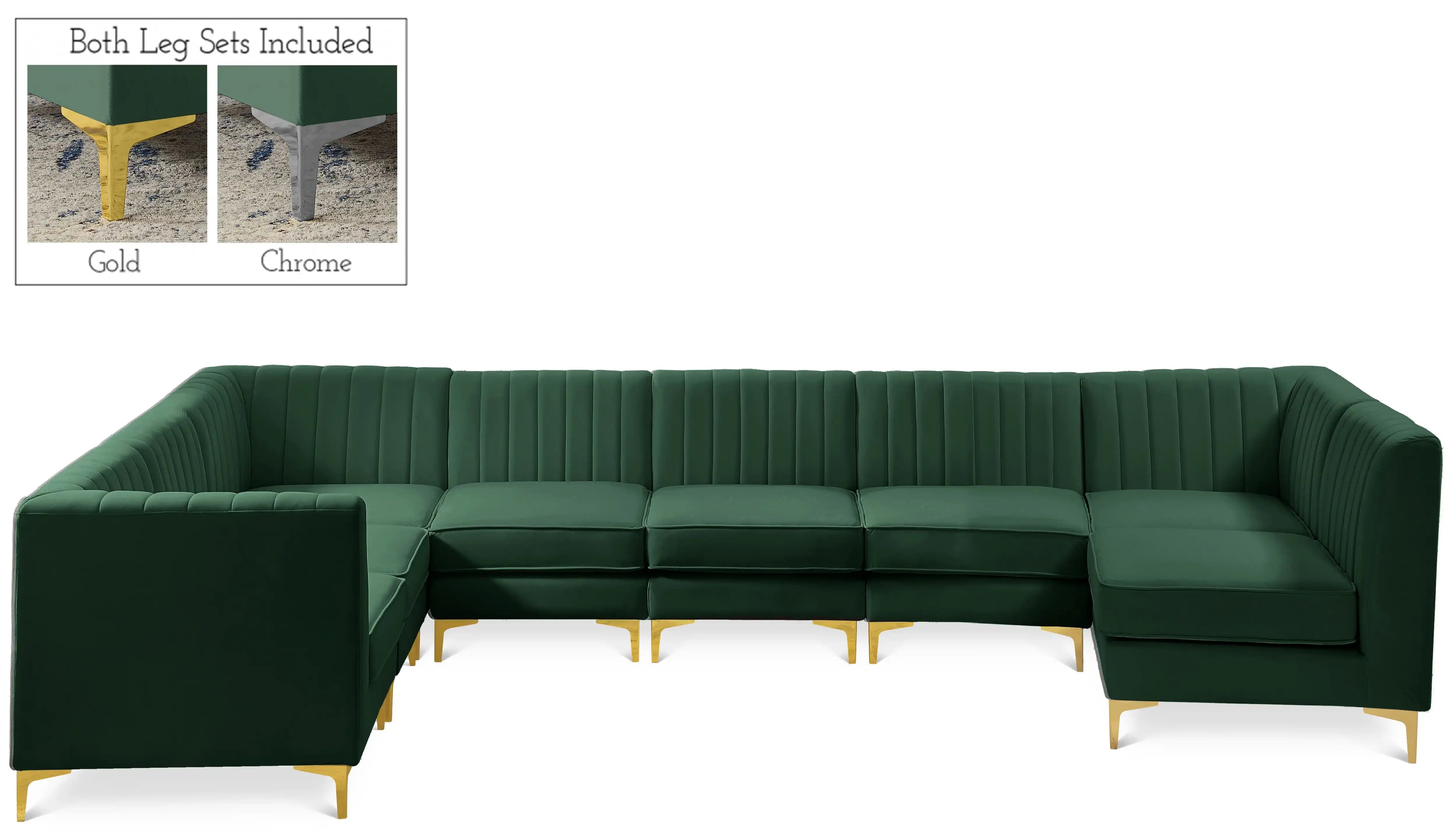 Alina - 8 Piece Velvet Modular Sectional - Best Buy Furniture