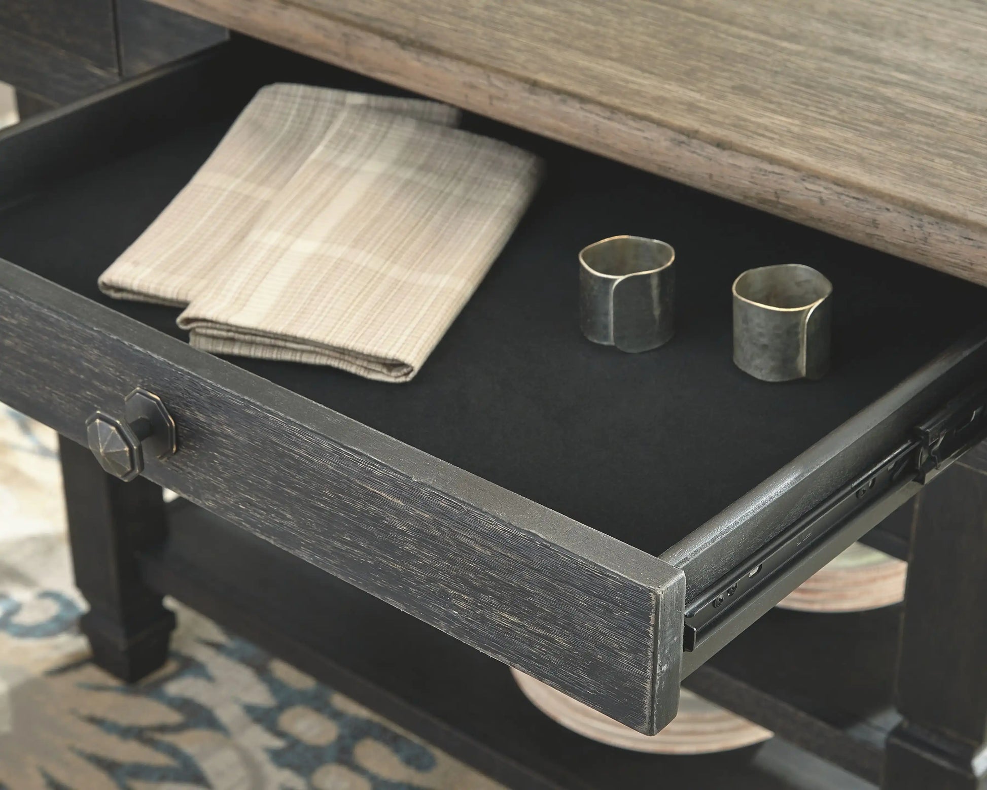 Tyler Creek - Rectangular Dining Room Counter Table - Black / Gray - Best Buy Furniture