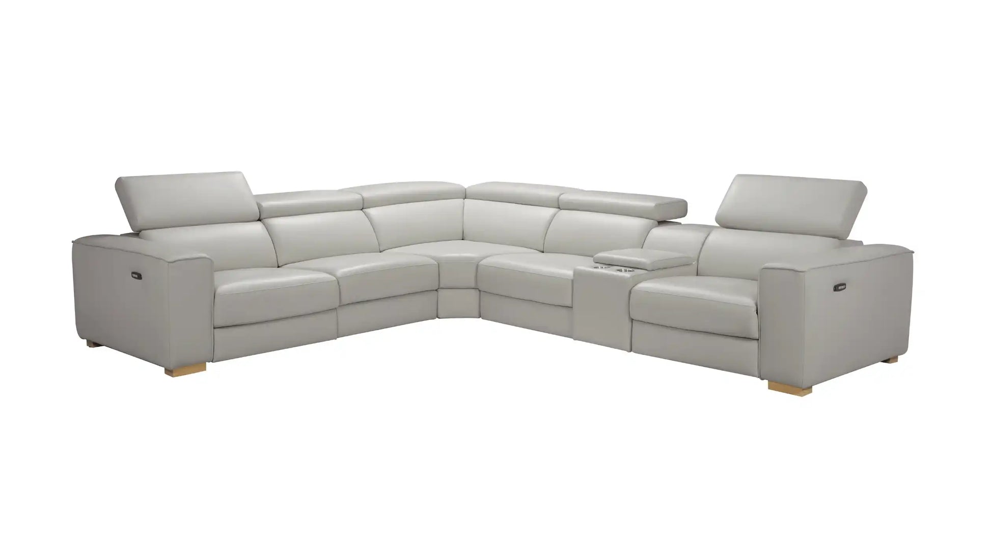 Salvador Grey 6Pc Motion Sectional | Modern Leather Sectional - Best Buy Furniture