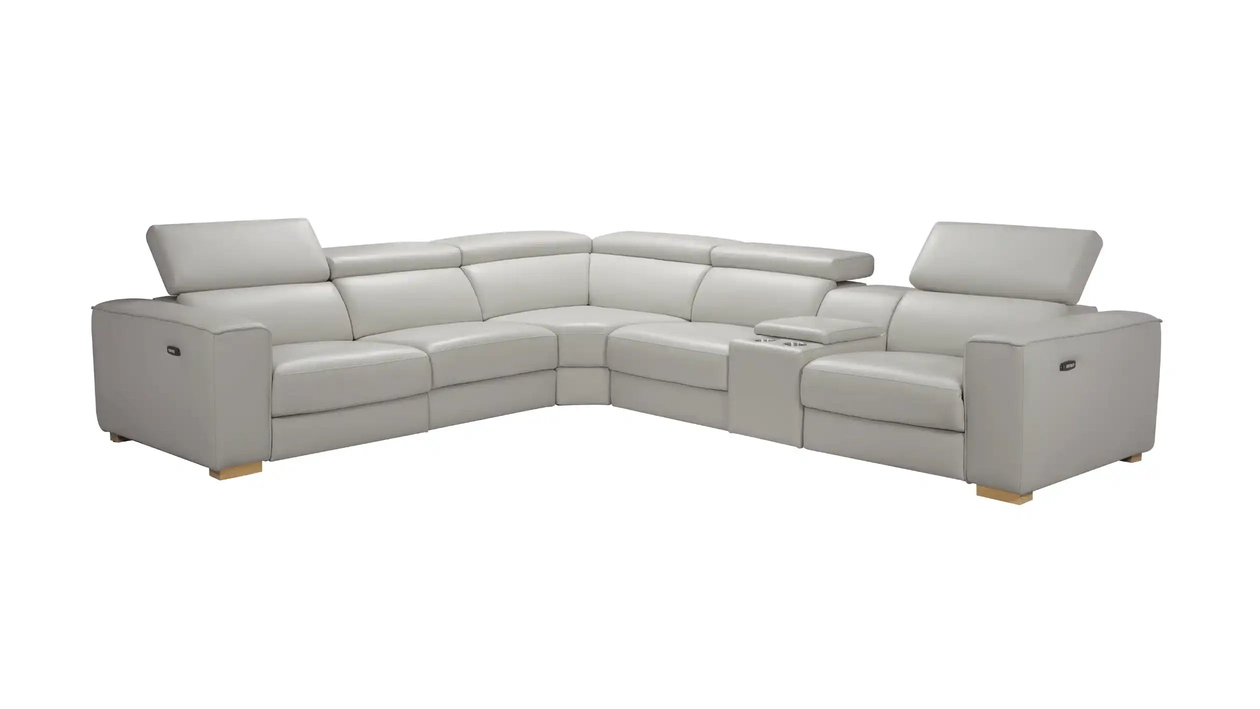 Salvador Grey 6Pc Motion Sectional | Modern Leather Sectional - Best Buy Furniture