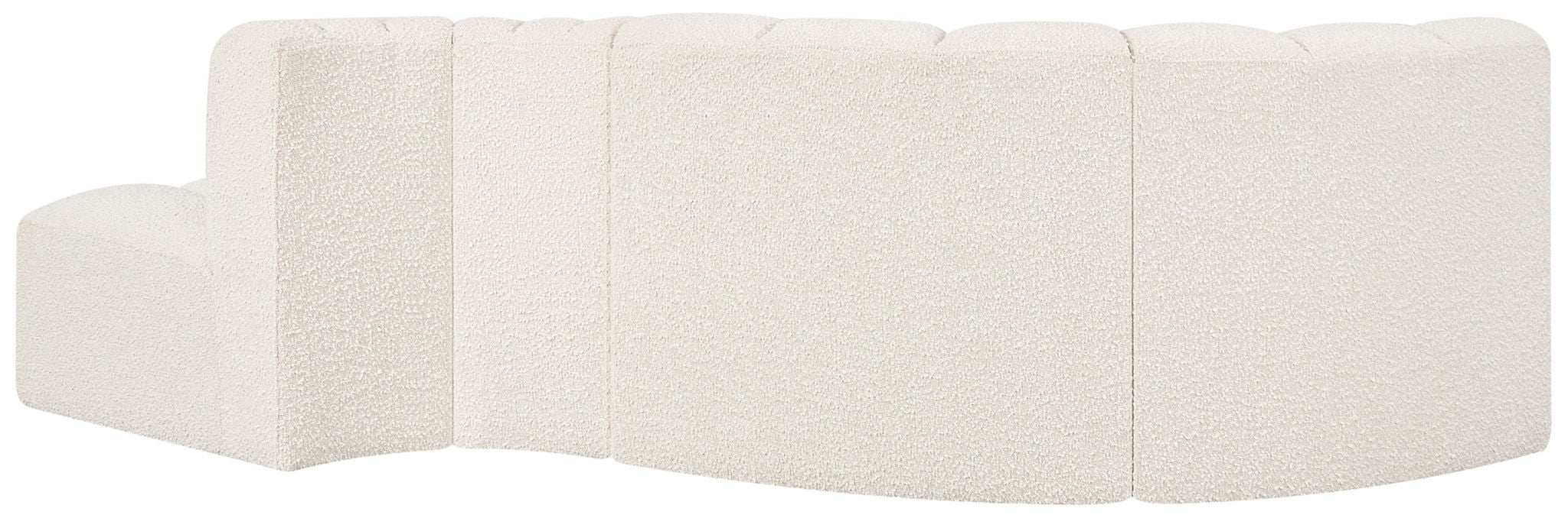 Arc - Boucle Fabric 4 Piece L-Shaped Modular Sofa