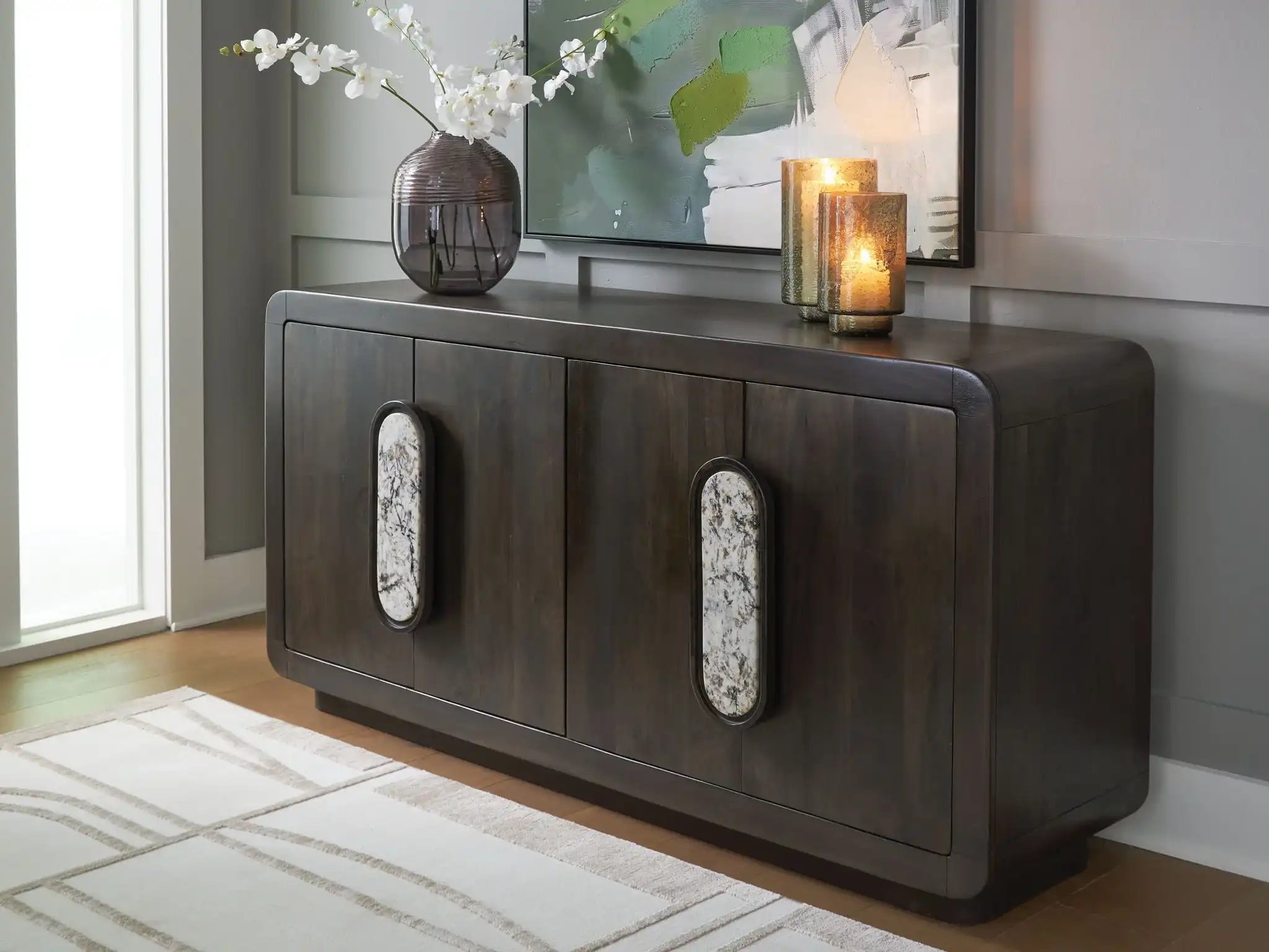 Elliston - Accent Cabinet - Espresso Brown - Best Buy Furniture