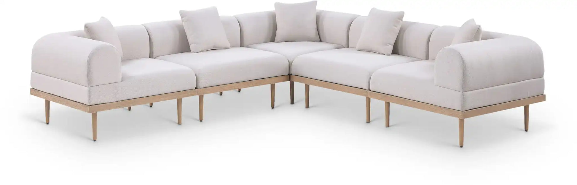 Laguna - 5 Piece 106.5" Upholstered Outdoor Patio Modular Sectional - Best Buy Furniture