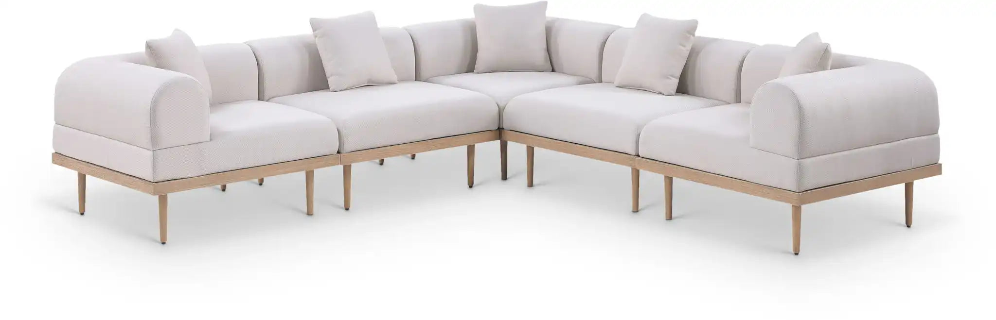 Laguna - 5 Piece 106.5" Upholstered Outdoor Patio Modular Sectional - Best Buy Furniture