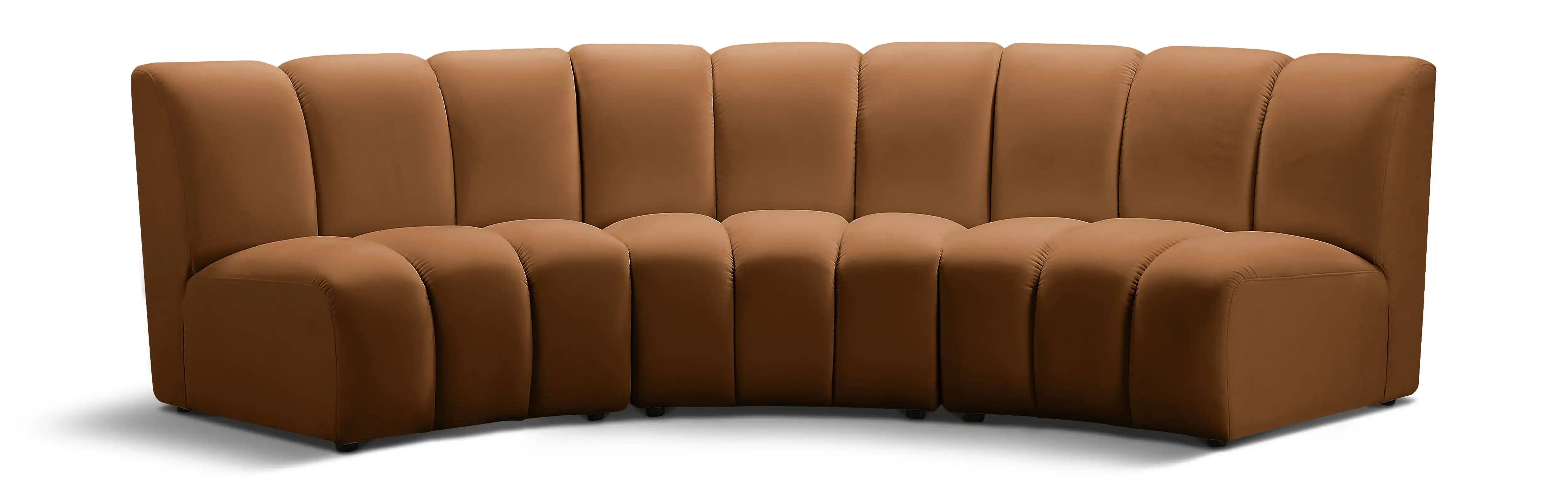 Infinity - 3 Piece Modular Sectional - Saddle - Best Buy Furniture