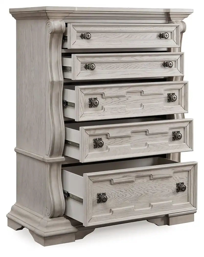 Bruchandi - Five Drawer Chest - Antique White - Best Buy Furniture