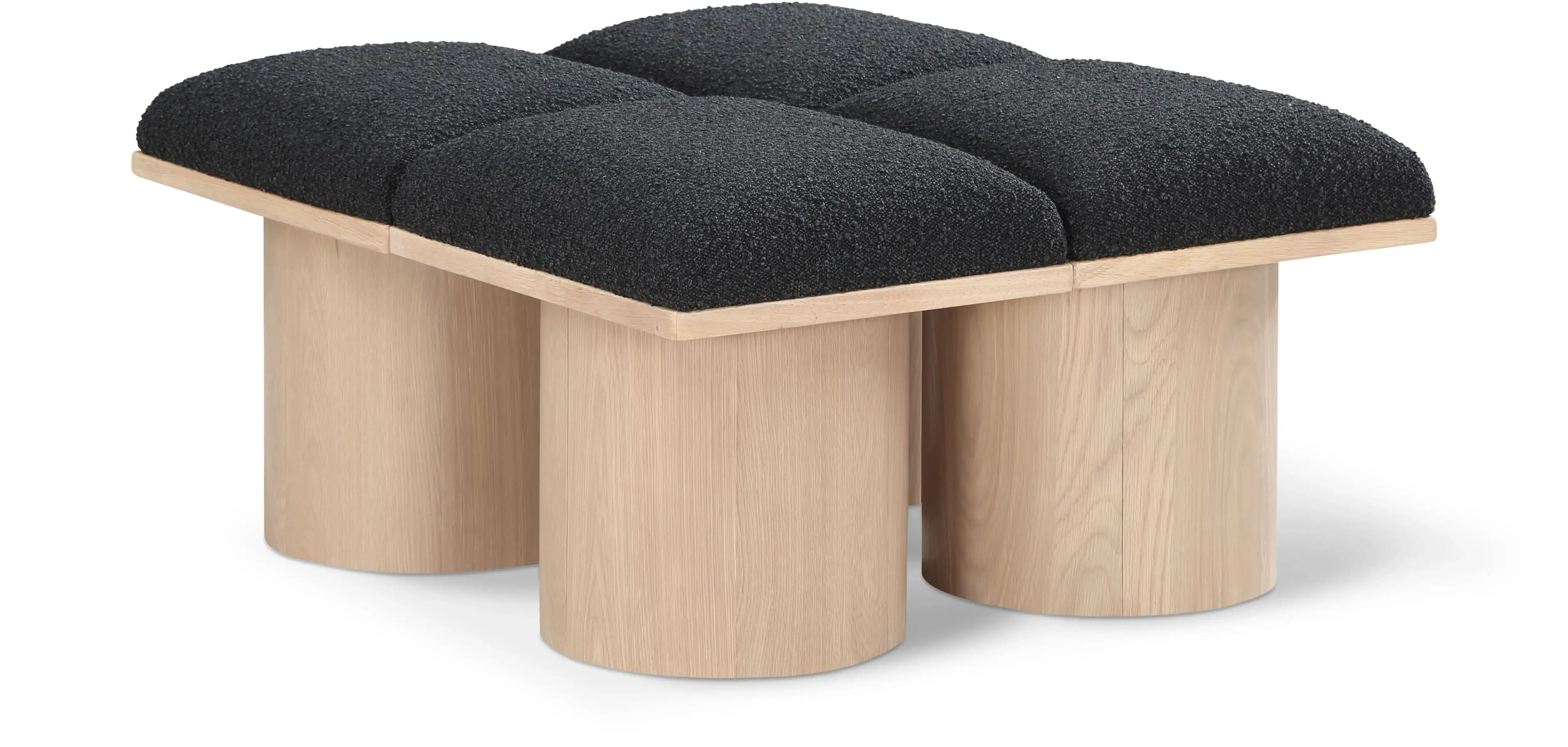 Pavilion - 4 Piece Modular Bench With Natural Base - Best Buy Furniture