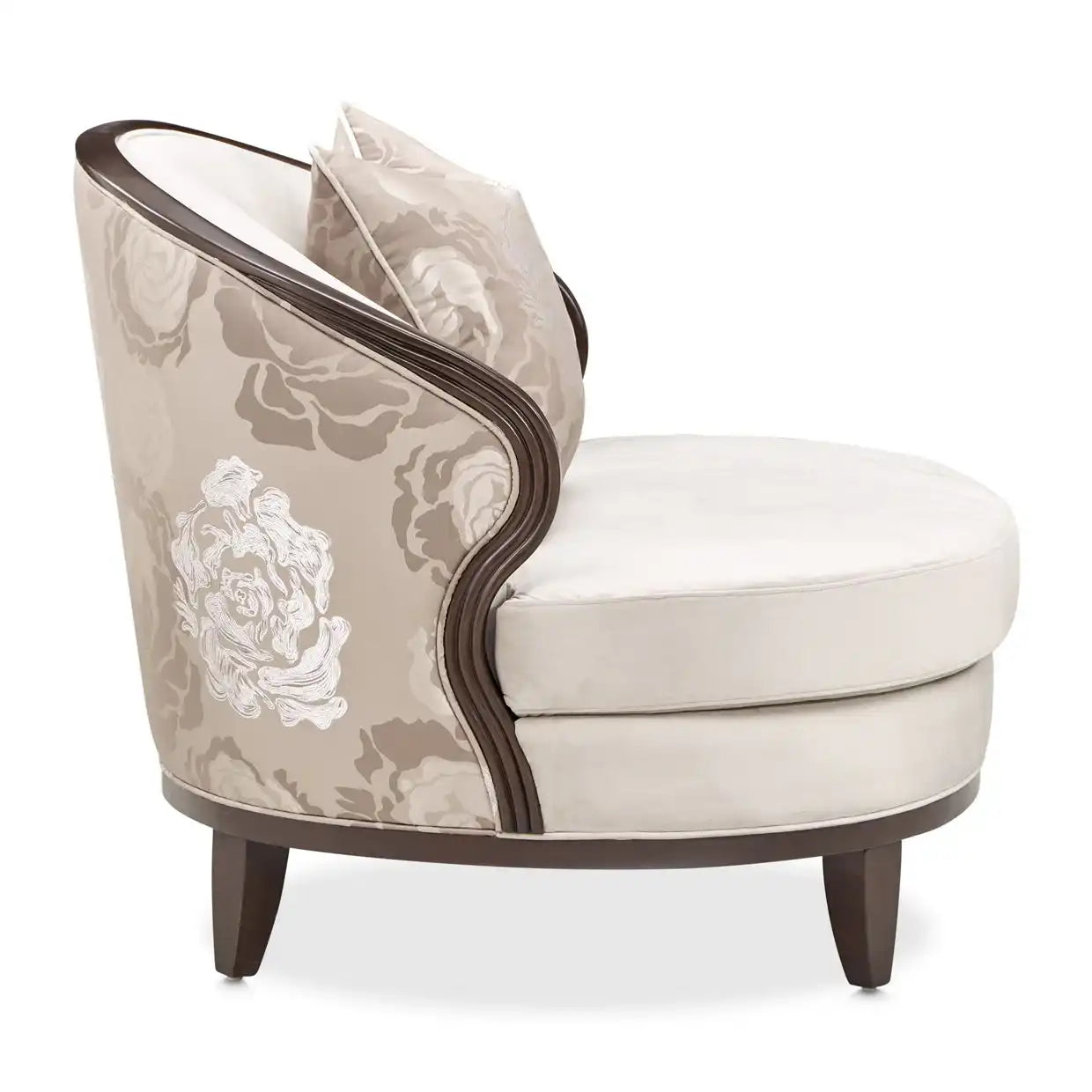 Camellia Field - Velvet Matching Chair - Beige / Dark Brown - Best Buy Furniture