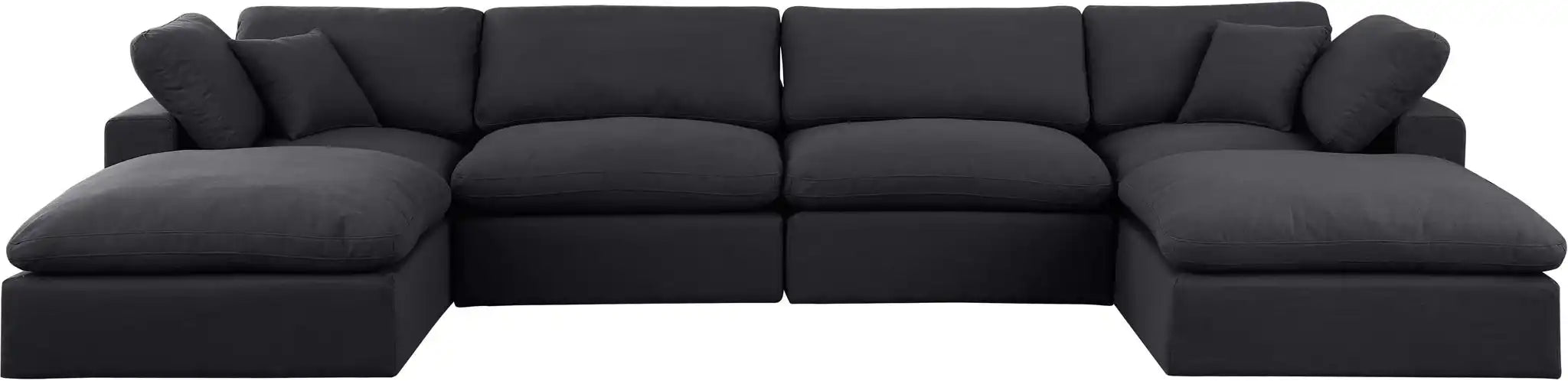 Comfy - 6 Piece Linen Modular Double Chaise Sectional