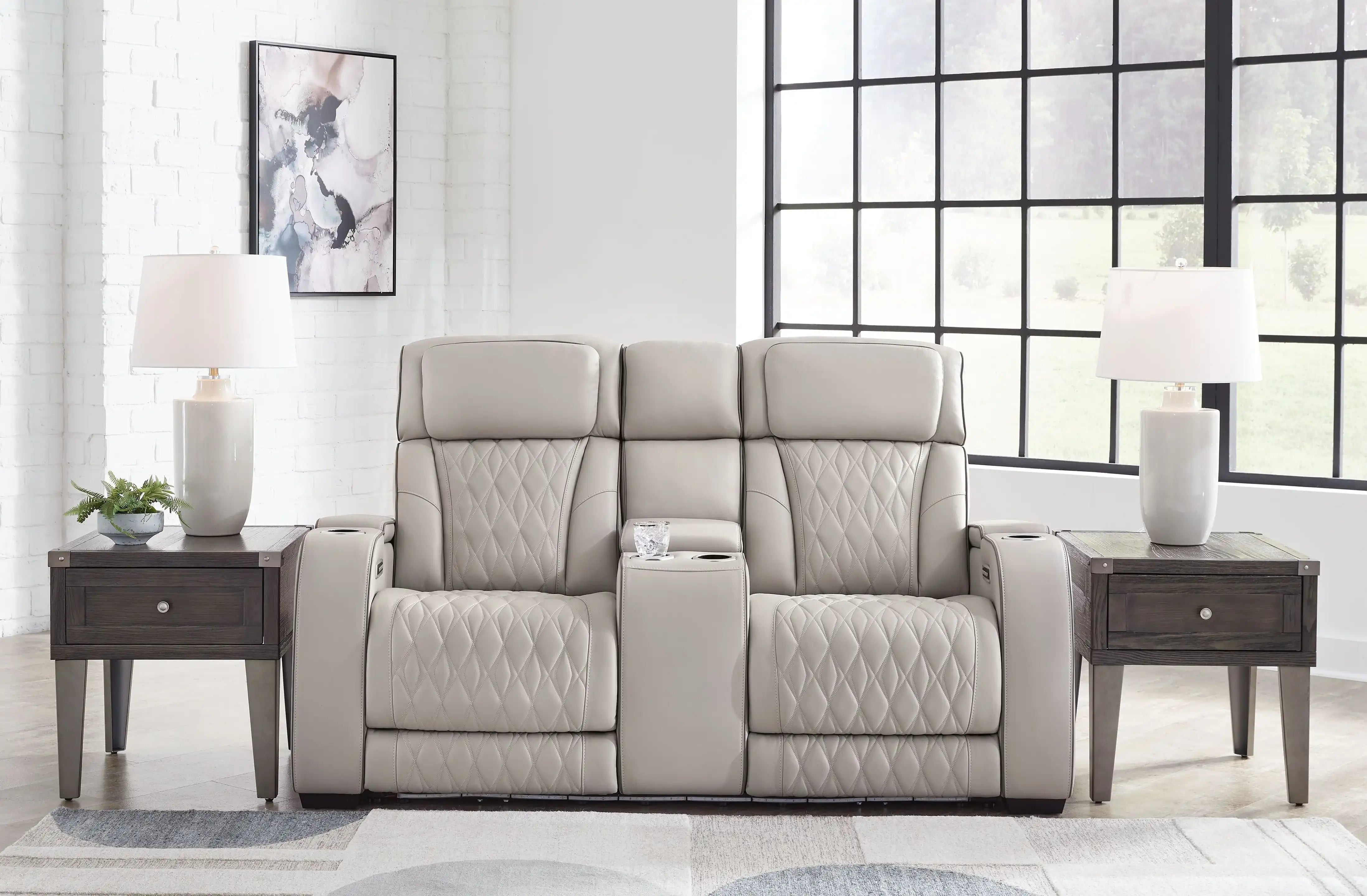 Boyington - Power Reclining Loveseat With Console/Adj Hdrst - Best Buy Furniture