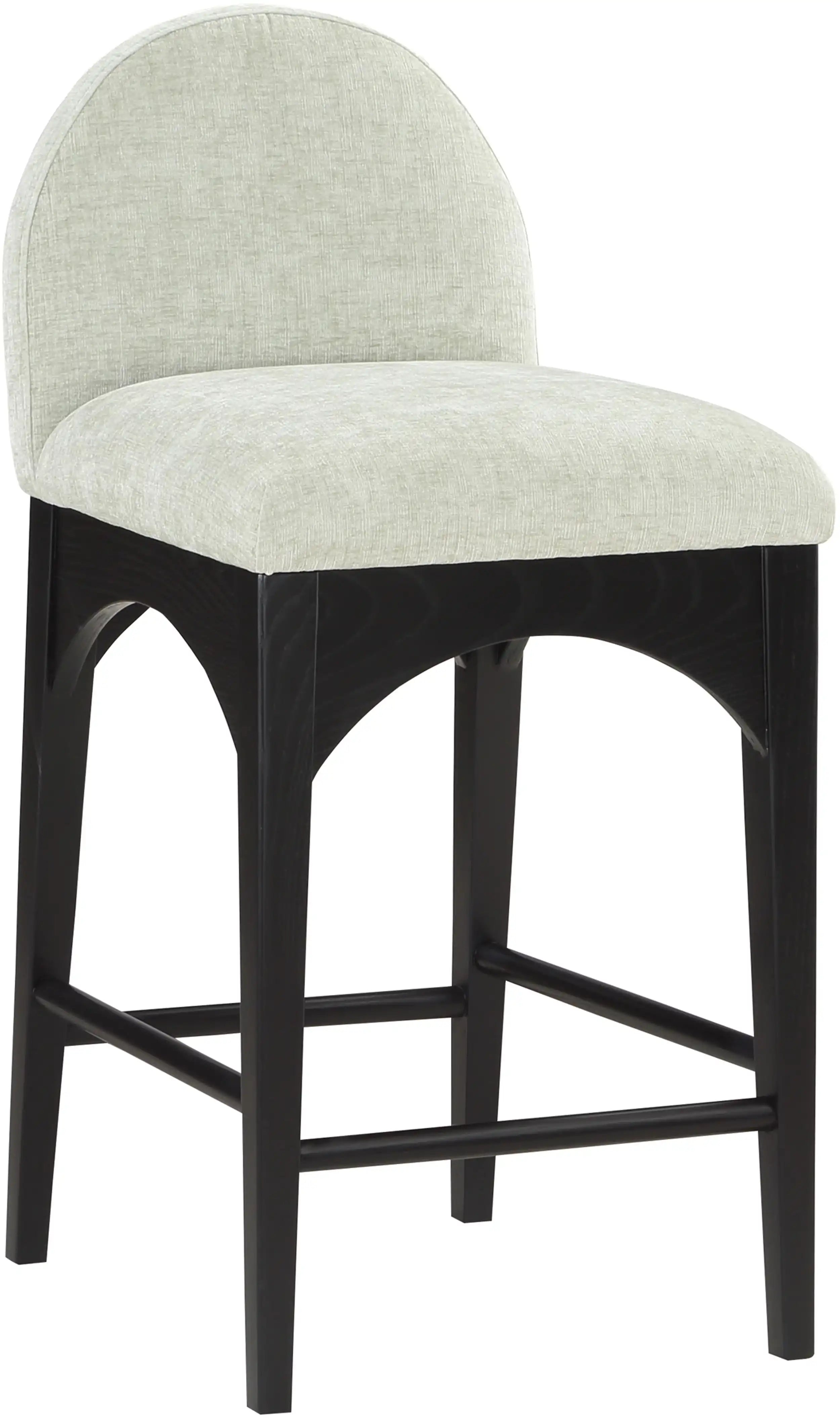 Waldorf - Chenille Stool With Black Legs - Best Buy Furniture
