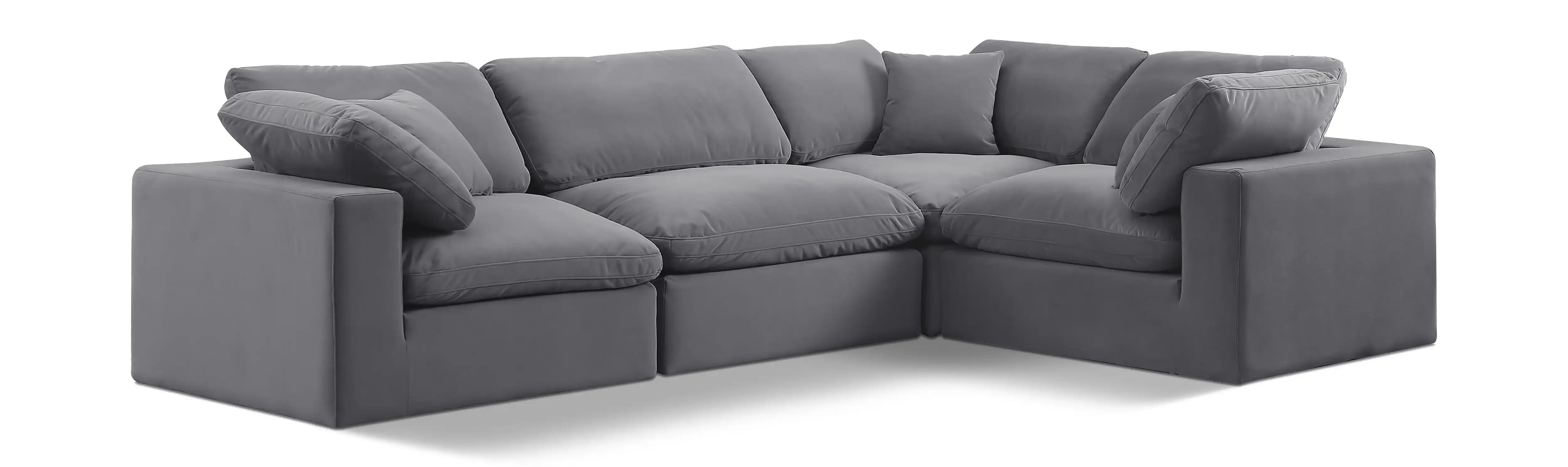 Comfy - 4 Piece Velvet Modular Sectional - Best Buy Furniture