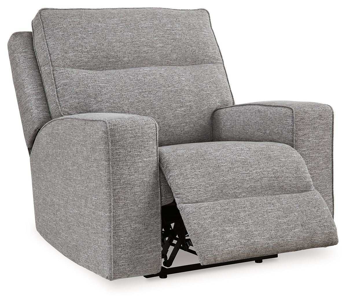 Biscoe - Power Recliner /Adj Headrest - Pewter - Best Buy Furniture