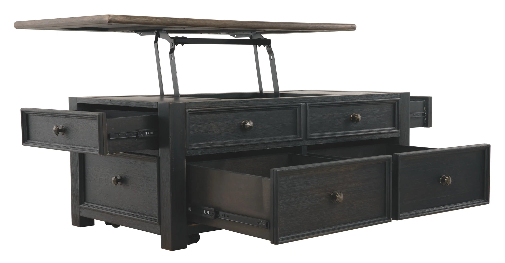Tyler Creek - Lift Top Cocktail Table - Grayish Brown / Black - Best Buy Furniture