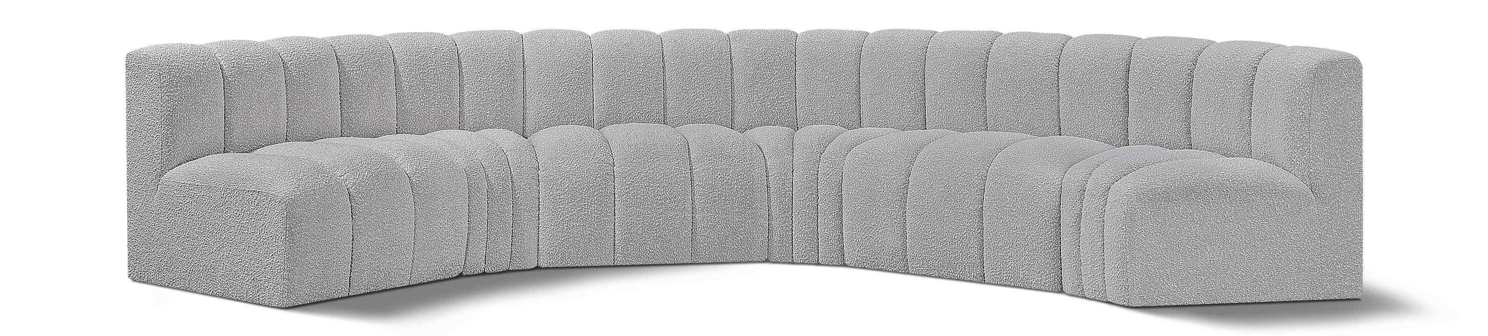 Arc - Boucle Fabric 6 Piece U-Shaped Modular Sofa - Best Buy Furniture