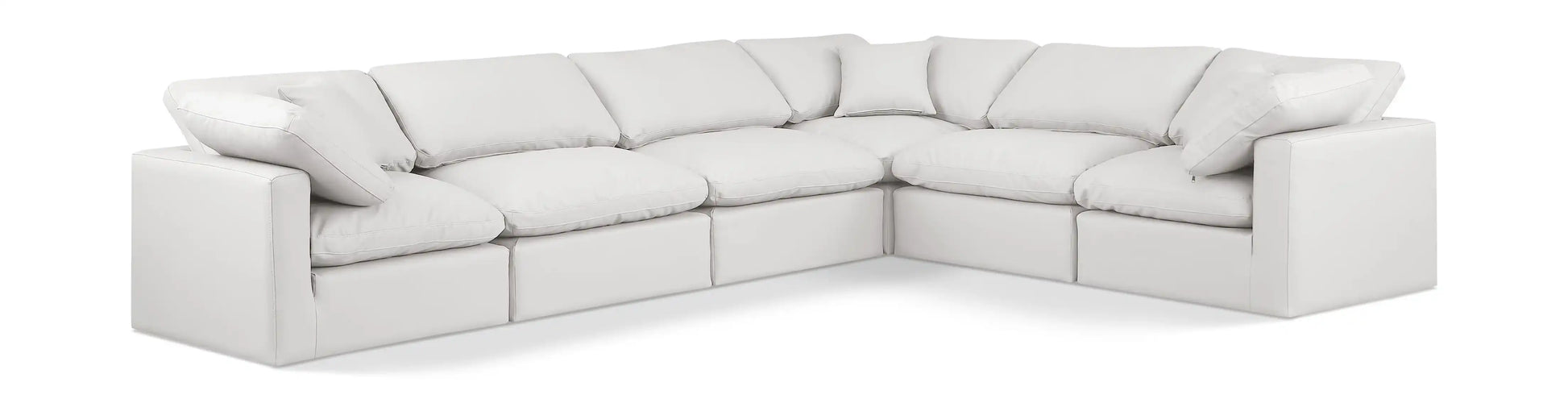 Indulge - Faux Leather 6 Piece Modular Corner Sectional - Best Buy Furniture