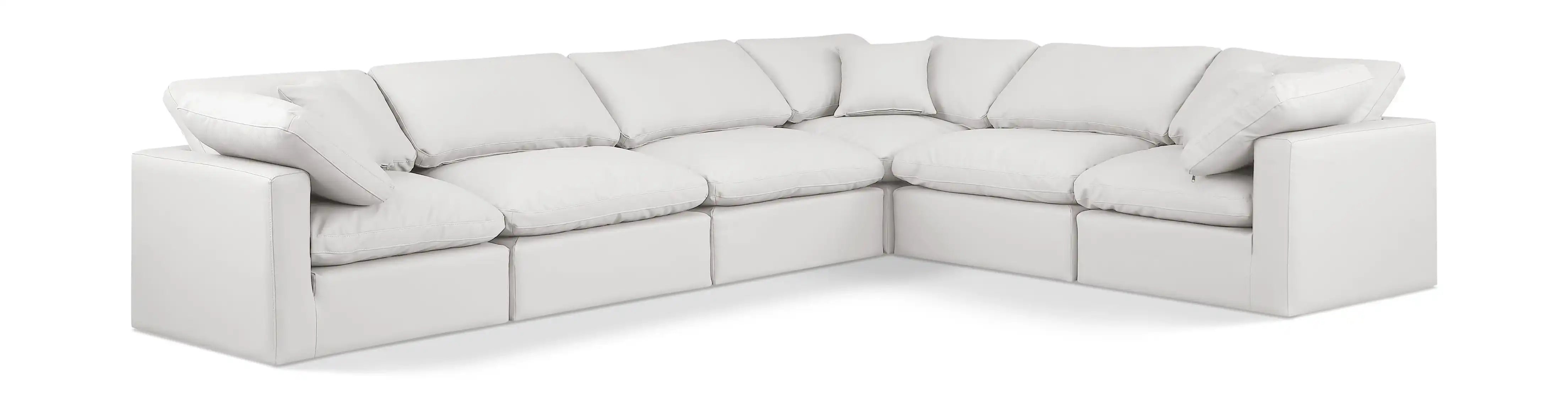 Indulge - Faux Leather 6 Piece Modular Corner Sectional - Best Buy Furniture