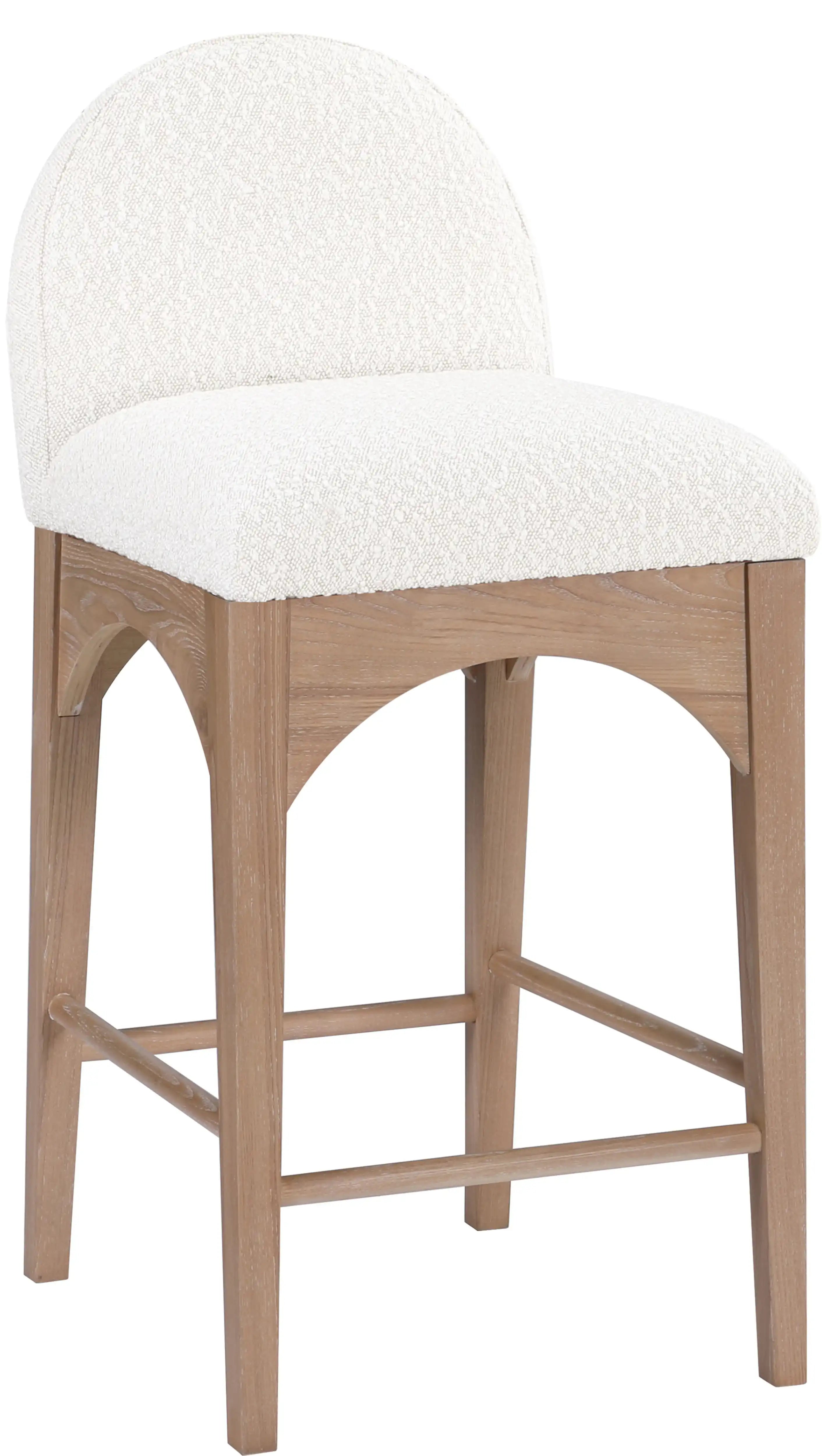 Waldorf - Boucle Stool With Natural Legs - Best Buy Furniture