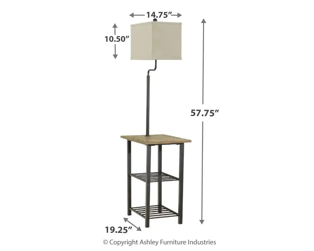 Shianne - Metal Tray Lamp - Black - Best Buy Furniture