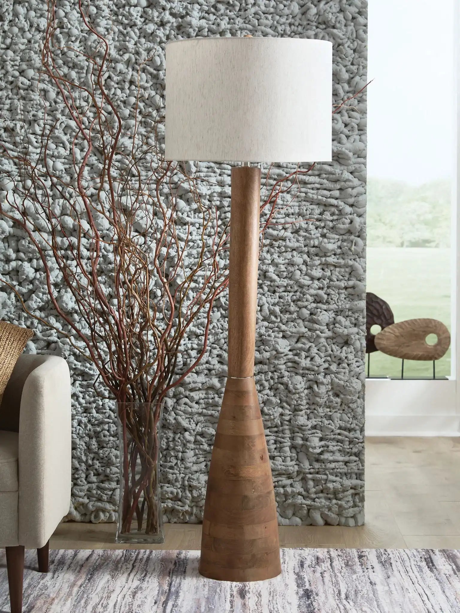Ailsa - Wood Floor Lamp - Natural Brown - Best Buy Furniture