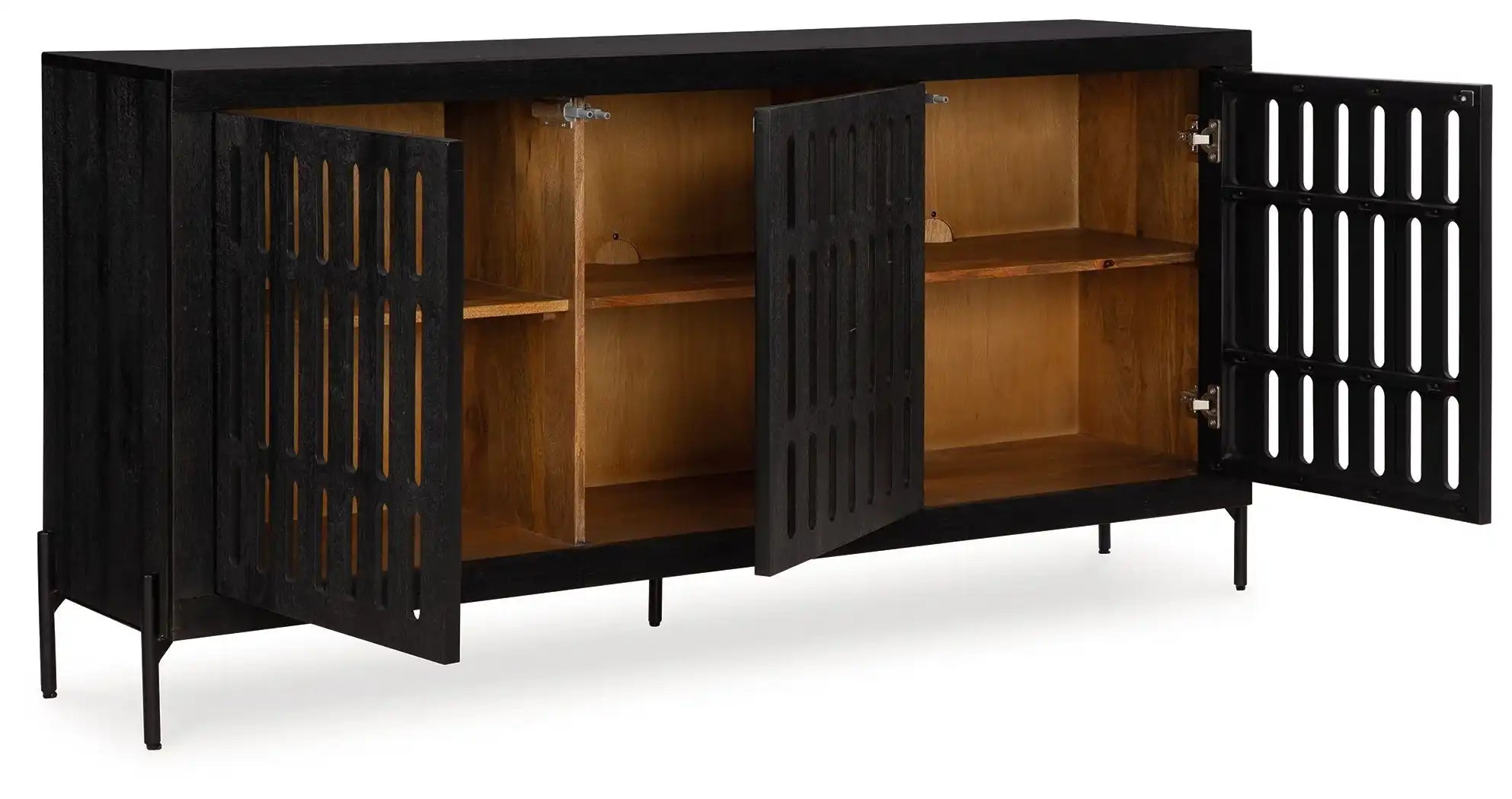 Vallisburg - Accent Cabinet - Black / Natural - Best Buy Furniture