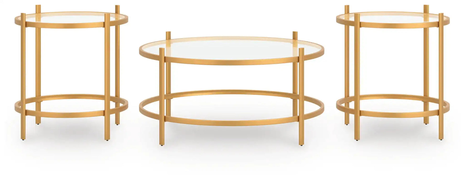 Pearlox - Occasional Table Set (Set of 3) - Gold - Best Buy Furniture