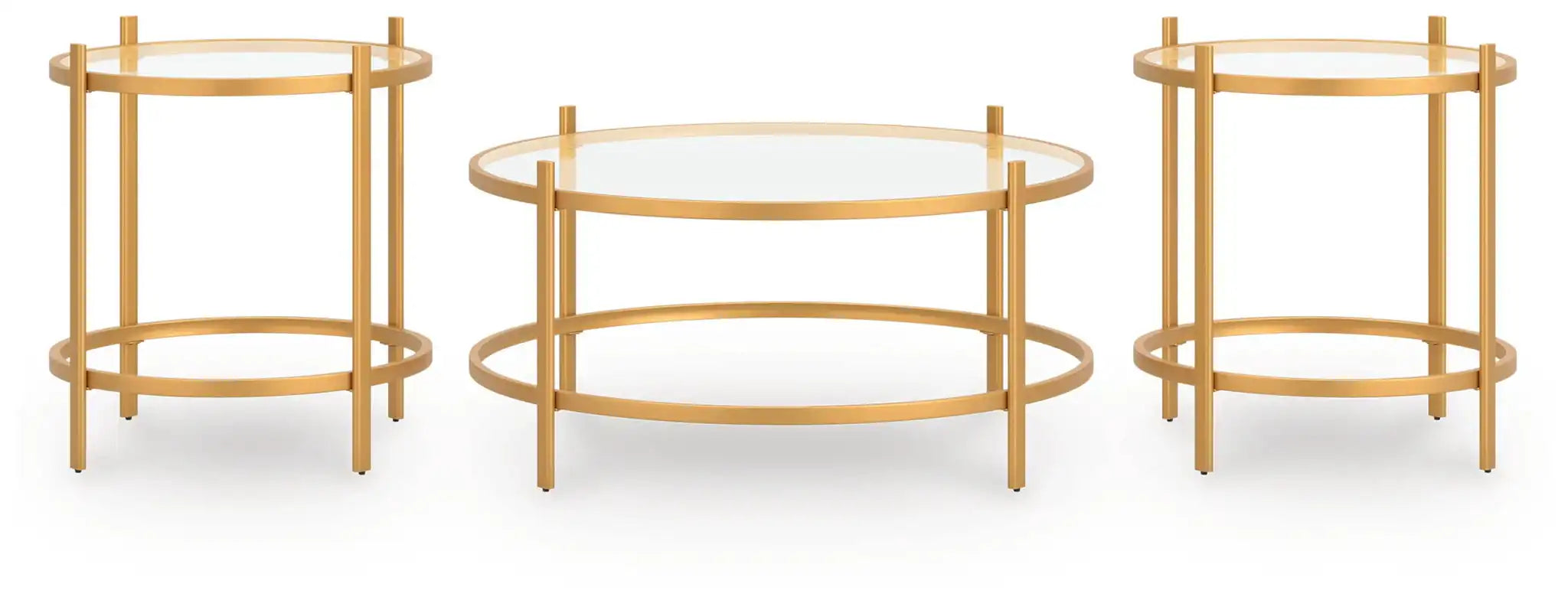 Pearlox - Occasional Table Set (Set of 3) - Gold - Best Buy Furniture